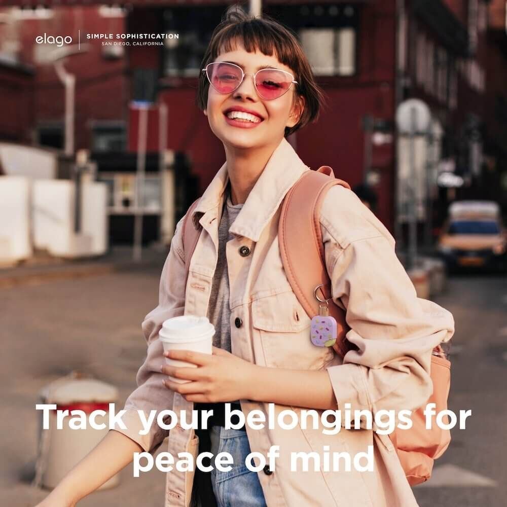 Elago Apple Silikon Dondurma AirTag Kılıfı - Lavanta 8809863858603