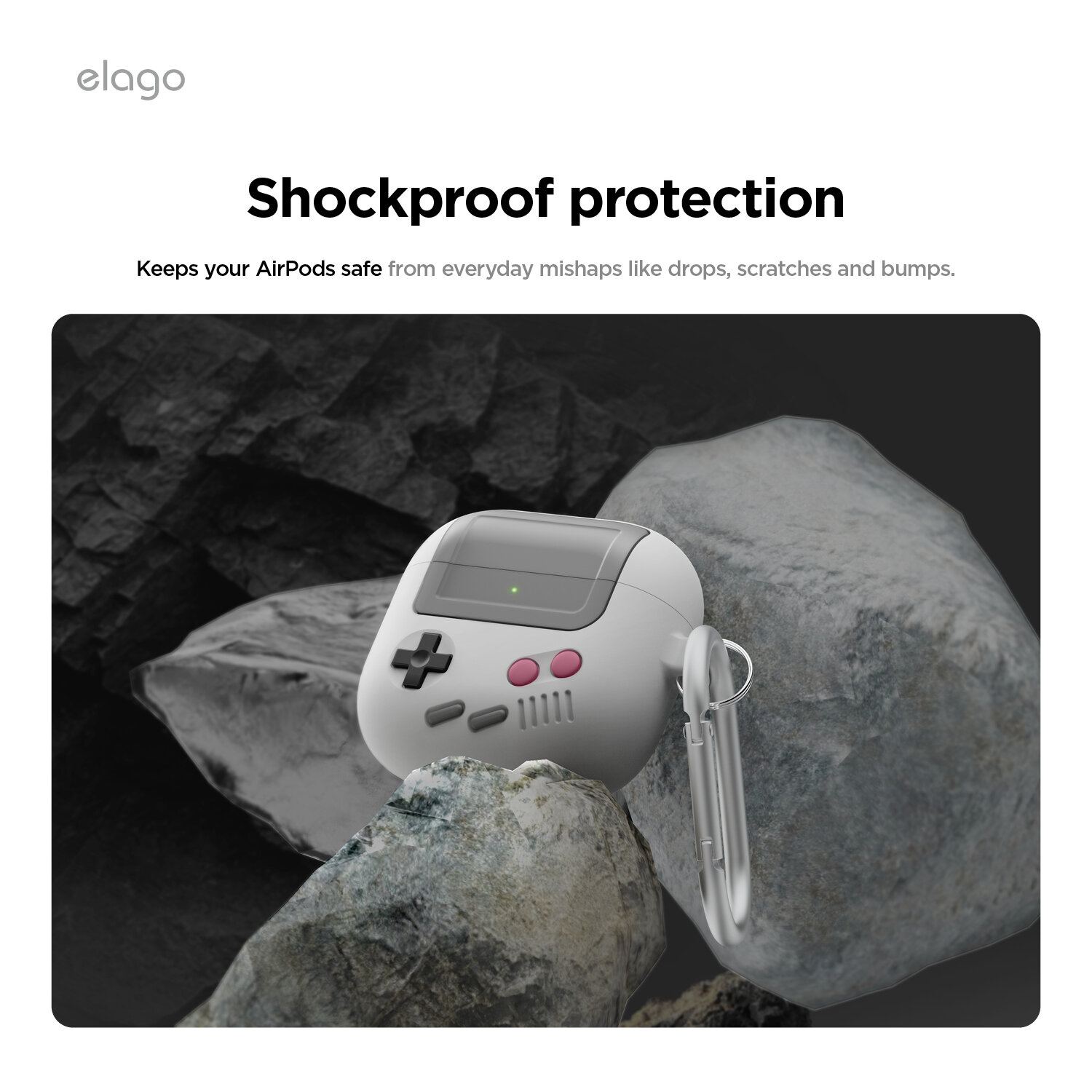 Elago AirPods 4 AW5 Kılıf - Açık Gri EAP4AW5-HANG-LGY