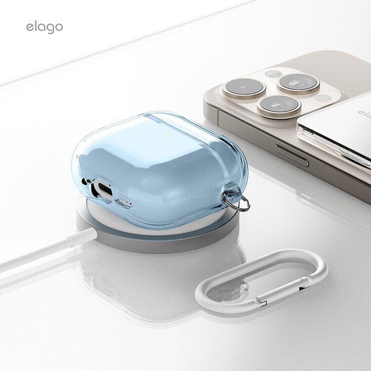 KA-Elago AirPods4 Clear Hang case-Aqua Blue EAP4CL-HANG-ABL