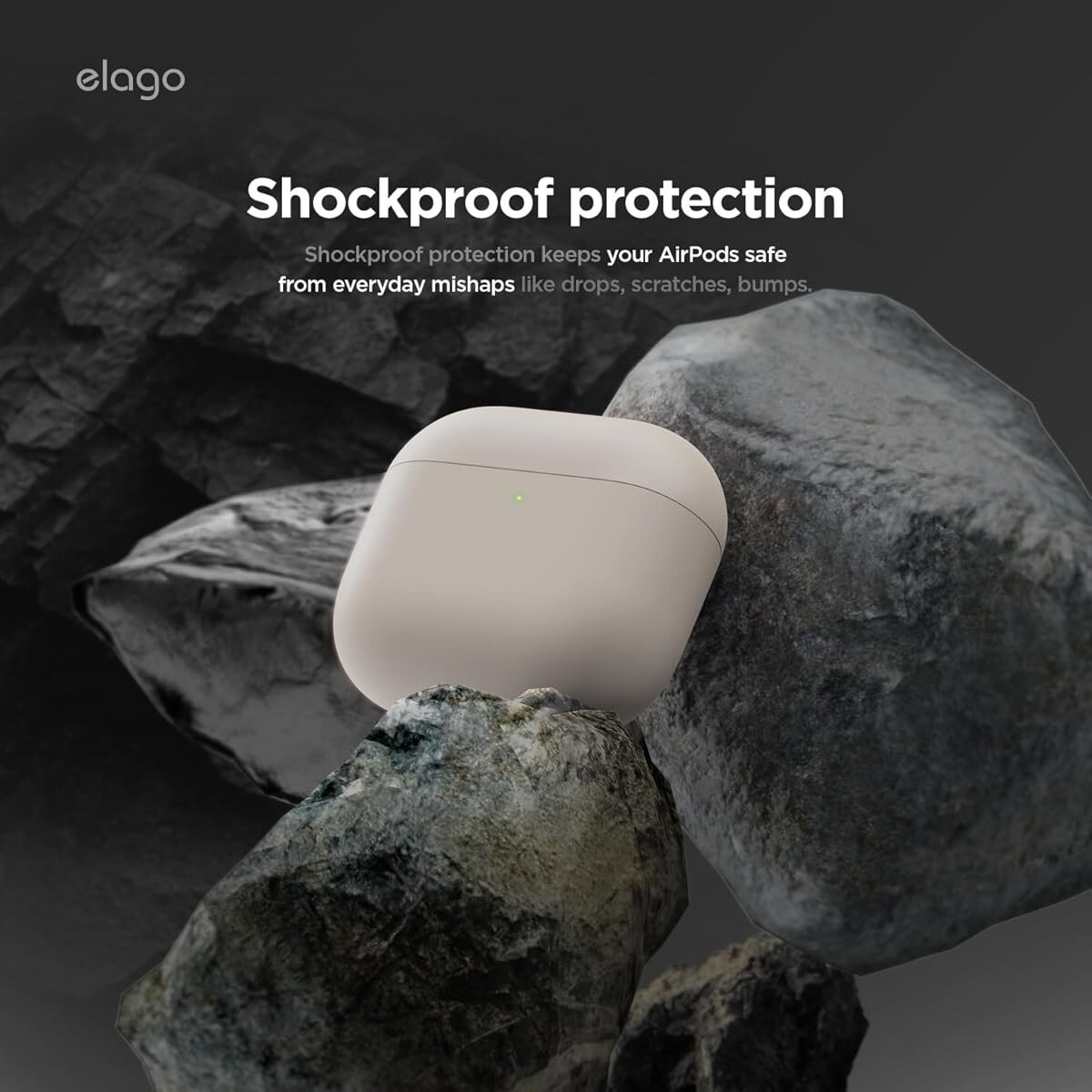 Elago AirPods 4 Sıvı Silikon Basic Kılıf - Taş Rengi EAP4RH-ST