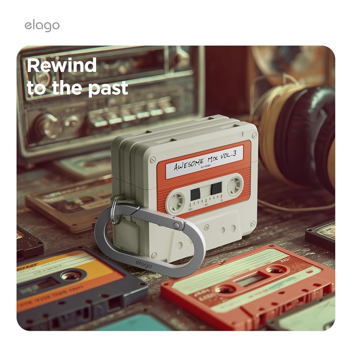 KA-Elago AirPodsPro3 CASSETTE TAPE HANG CASE-CWHRD EAPP3TAPE-HANG-CWHRD