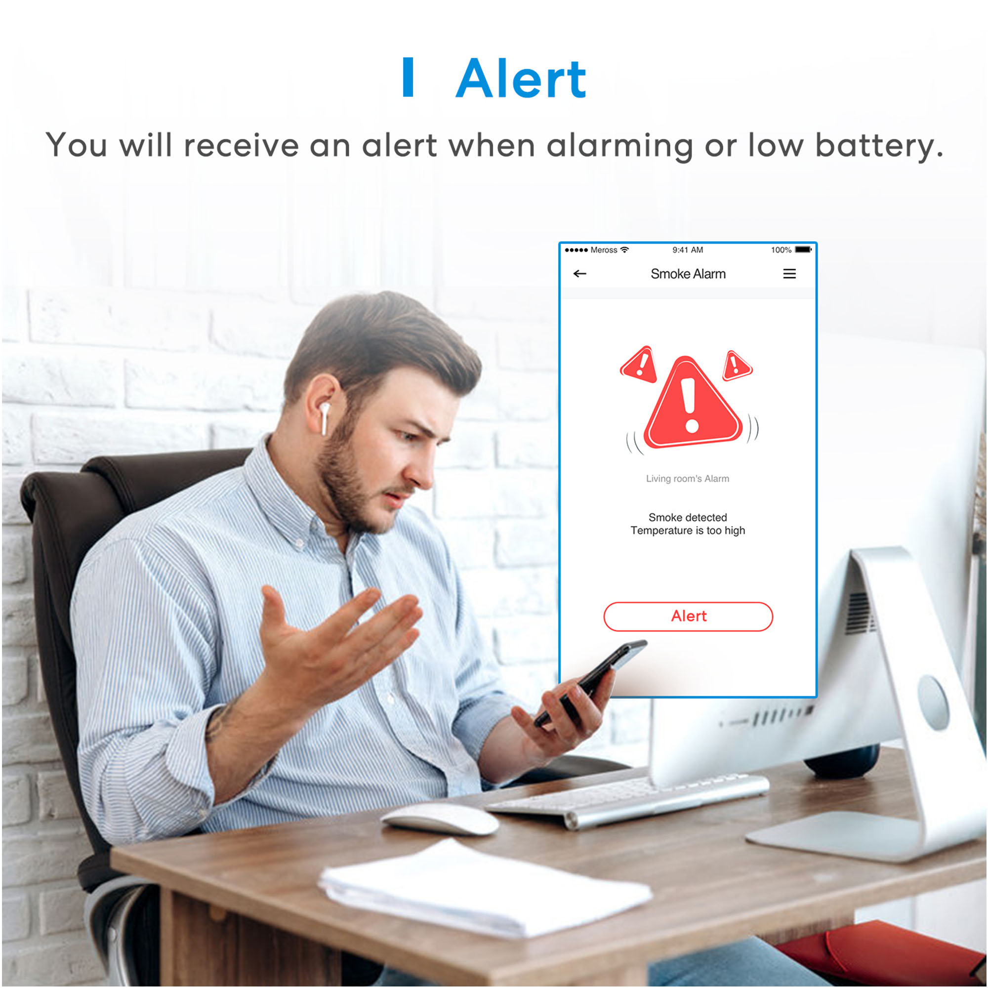 Meross Akıllı Duman Sensörü Kit GS559AH