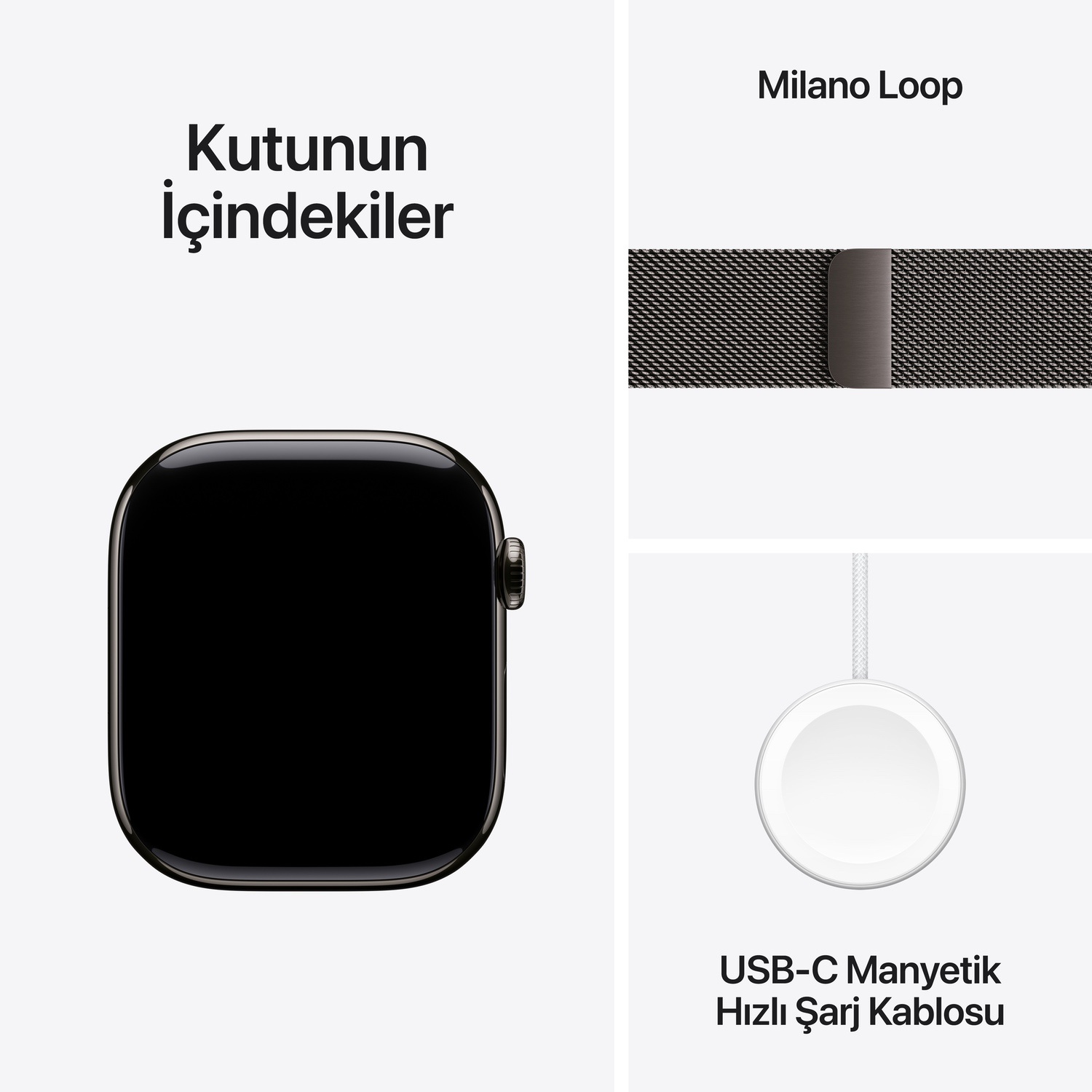 Apple Watch Series 10 GPS + Cellular 46mm Arduvaz Titanyum Kasa  Arduvaz Milano Loop - S/M  MC7R4TU/A