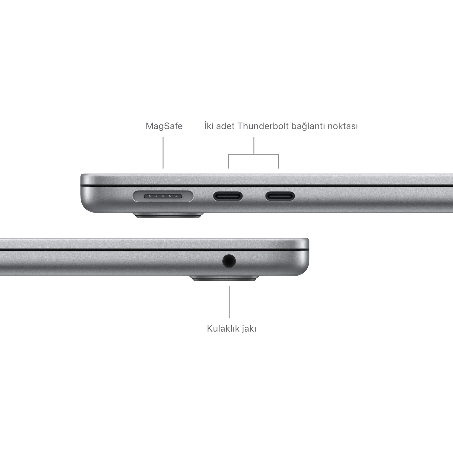 Teşhir - Apple MacBook Air 13 inç M3 Çip 8 Çekirdekli CPU 8 Çekirdekli GPU 16 GB Bellek 256GB SSD Uzay Grisi MC8G4TU/A