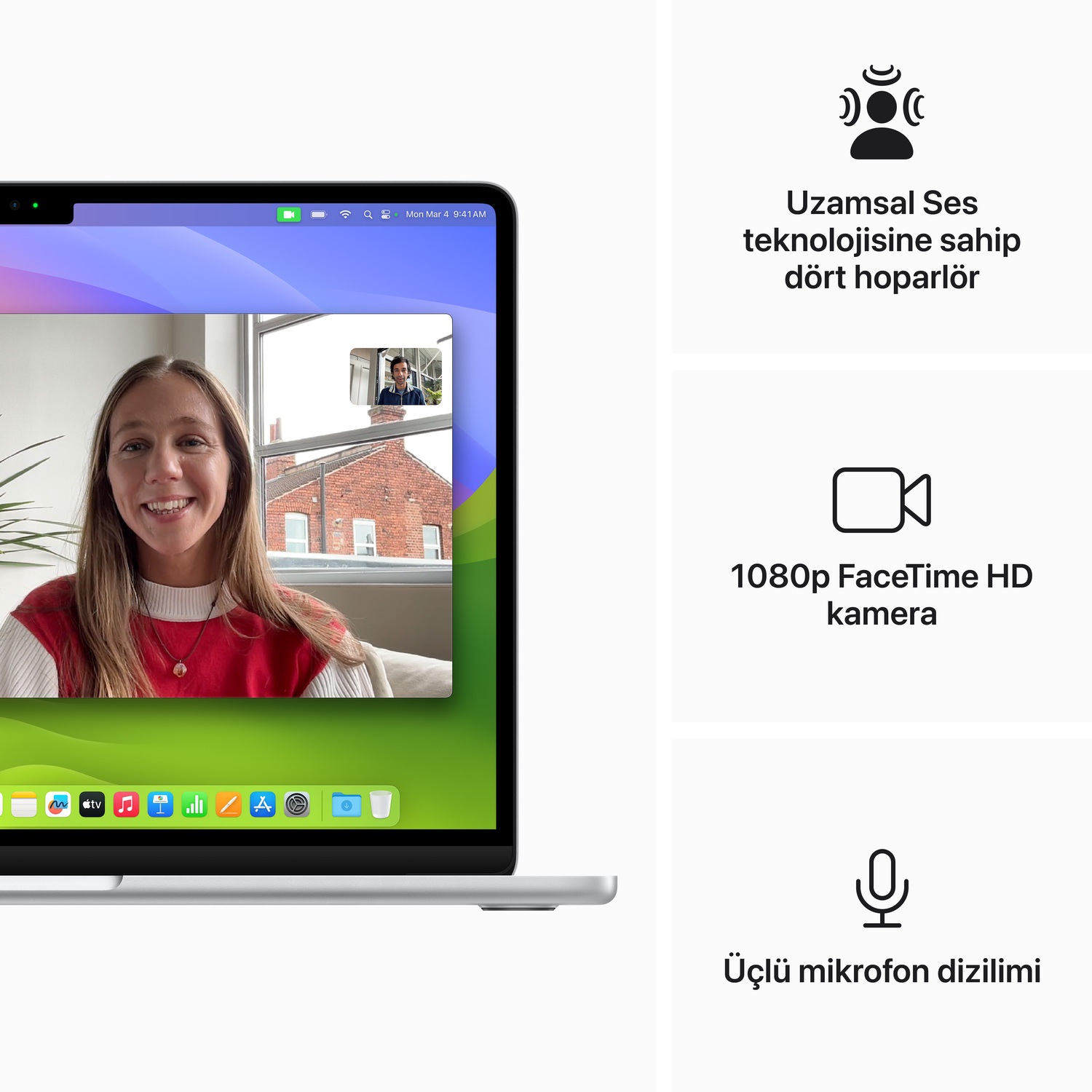 Apple MacBook Air 13 inç M3 Çip 8 Çekirdekli CPU 10 Çekirdekli GPU 24GB Bellek 512GB SSD Gümüş MC8N4TU/A
