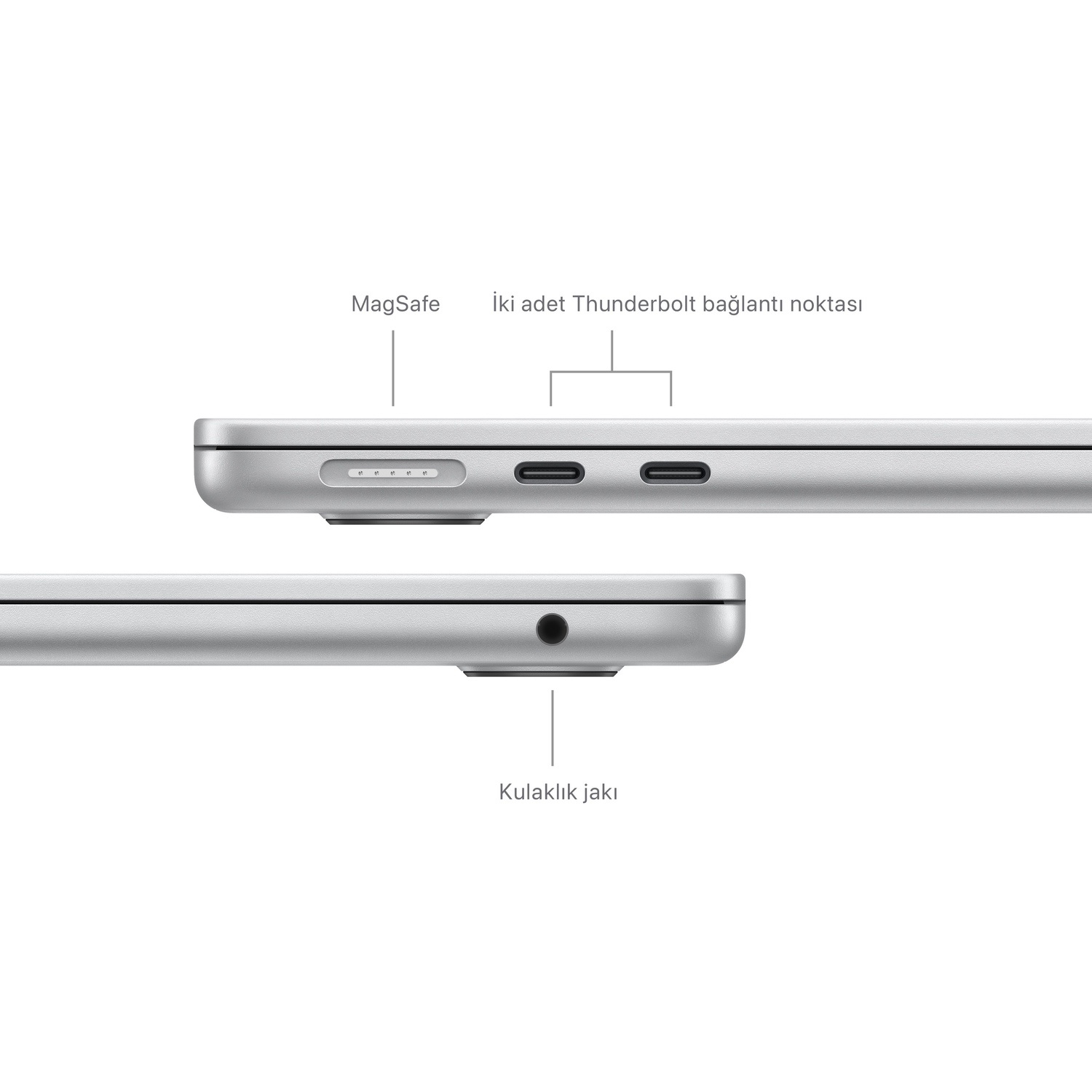 Apple MacBook Air 13 inç M3 Çip 8 Çekirdekli CPU 10 Çekirdekli GPU 24GB Bellek 512GB SSD Gümüş MC8N4TU/A