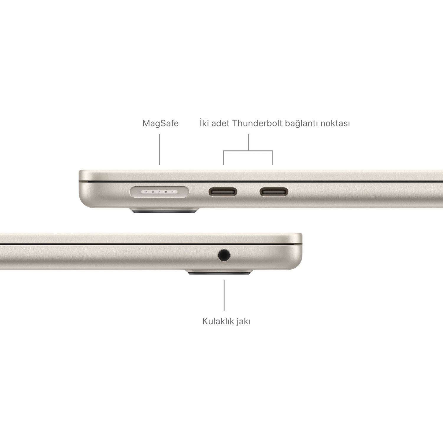 Apple MacBook Air 13 inç M3 Çip 8 Çekirdekli CPU 10 Çekirdekli GPU 24GB Bellek 512GB SSD Yıldız Işığı MC8P4TU/A