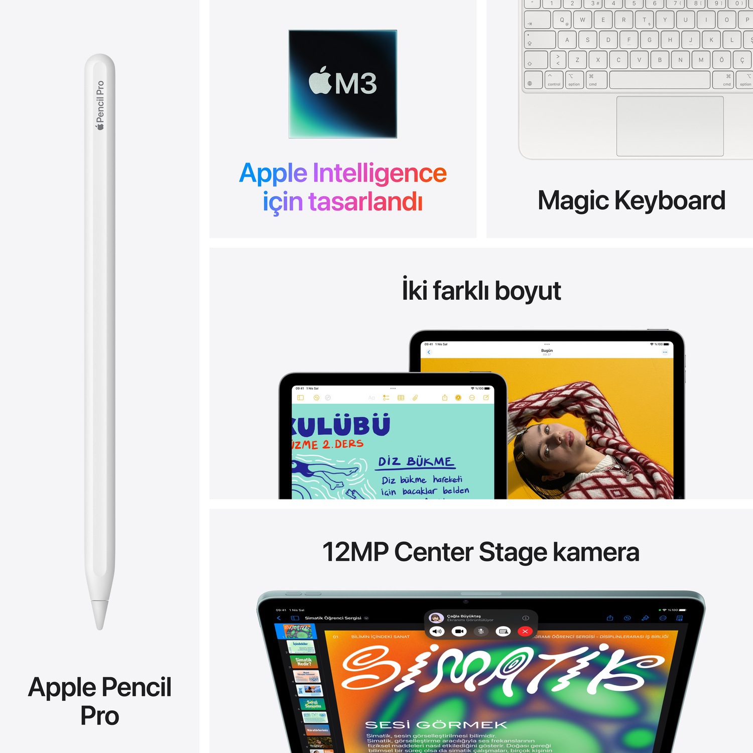 Apple 11 inç iPad Air M3 Wi-Fi 128GB Uzay Grisi MC9W4TU/A