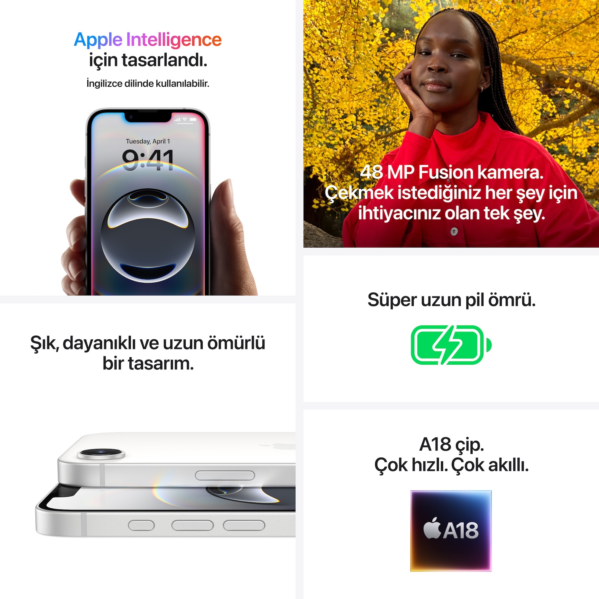 iPhone 16e 256GB Beyaz MD1W4TU/A