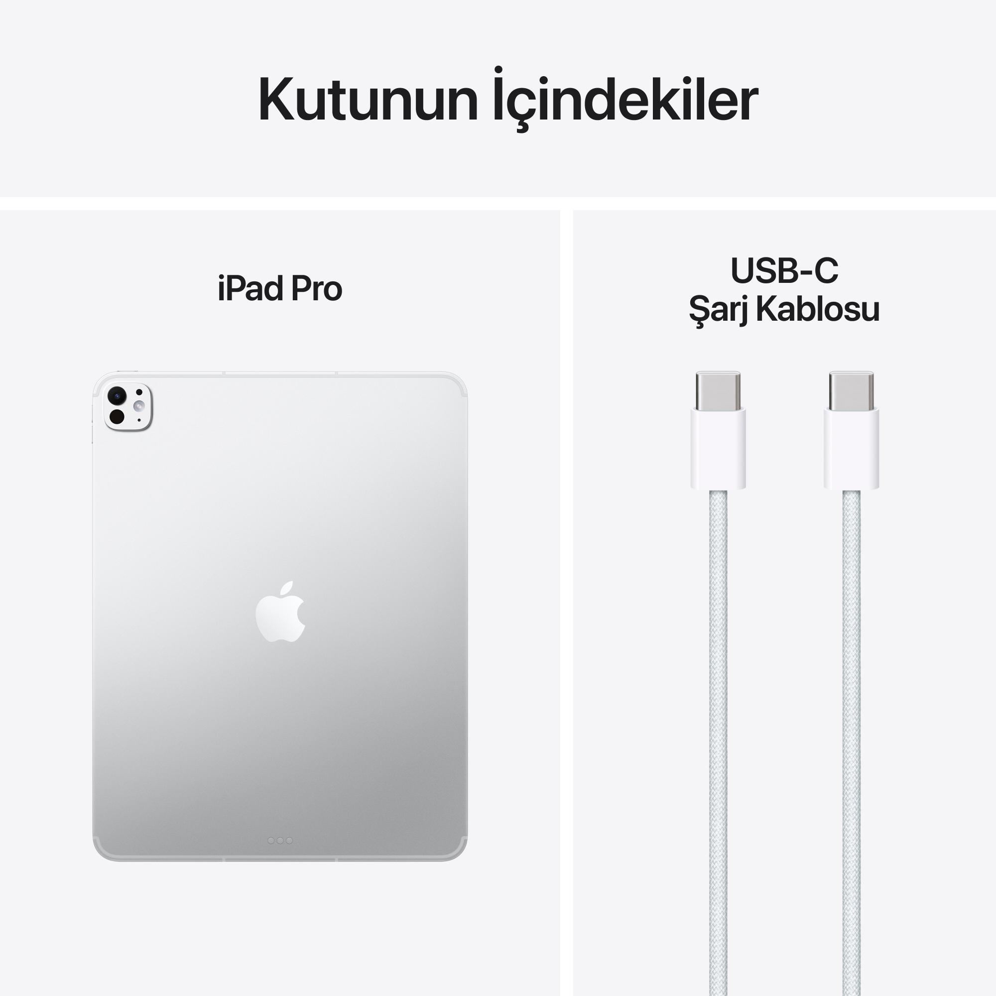 Apple 13 inç iPad Pro M5 Wi-Fi + Cellular 256GB Standart Cam Gümüş ME7X4TU/A