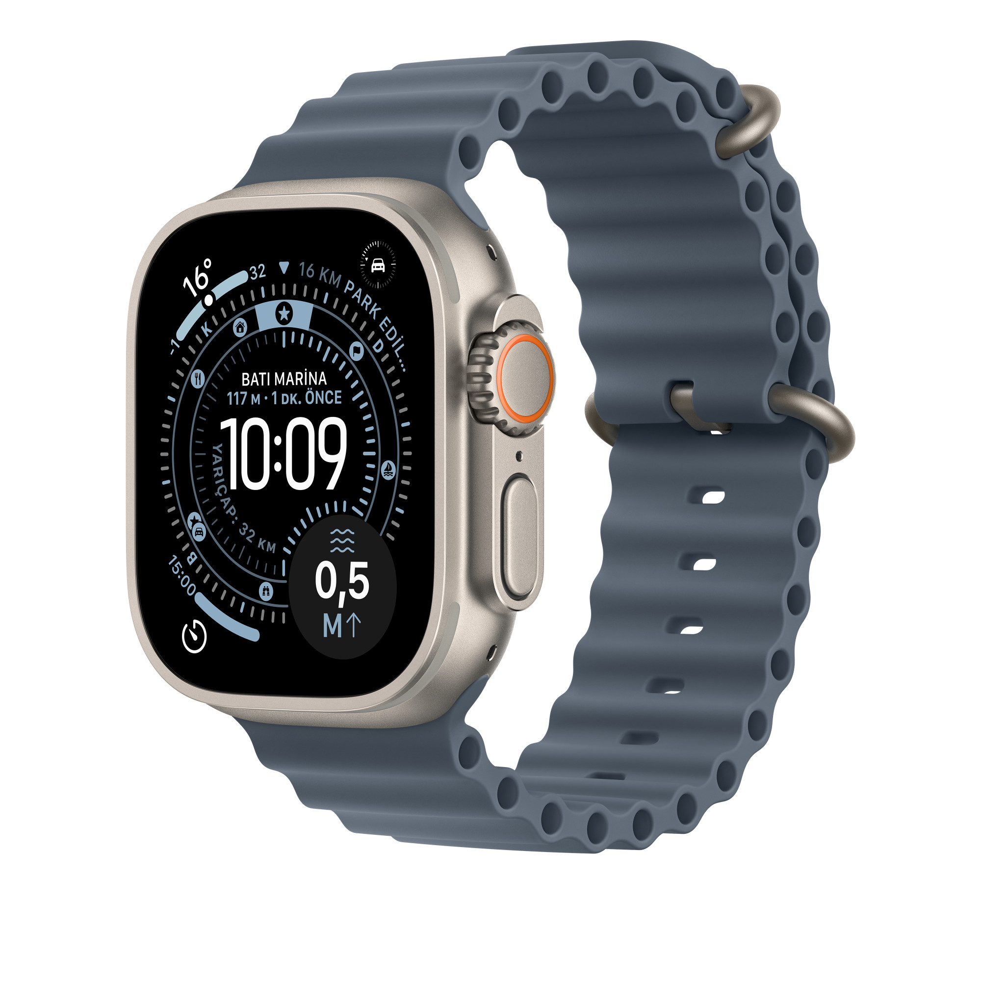 49 mm Demir Mavisi Ocean Kordon Uzatma Kiti - Natürel Titanyum MGCE4ZM/A