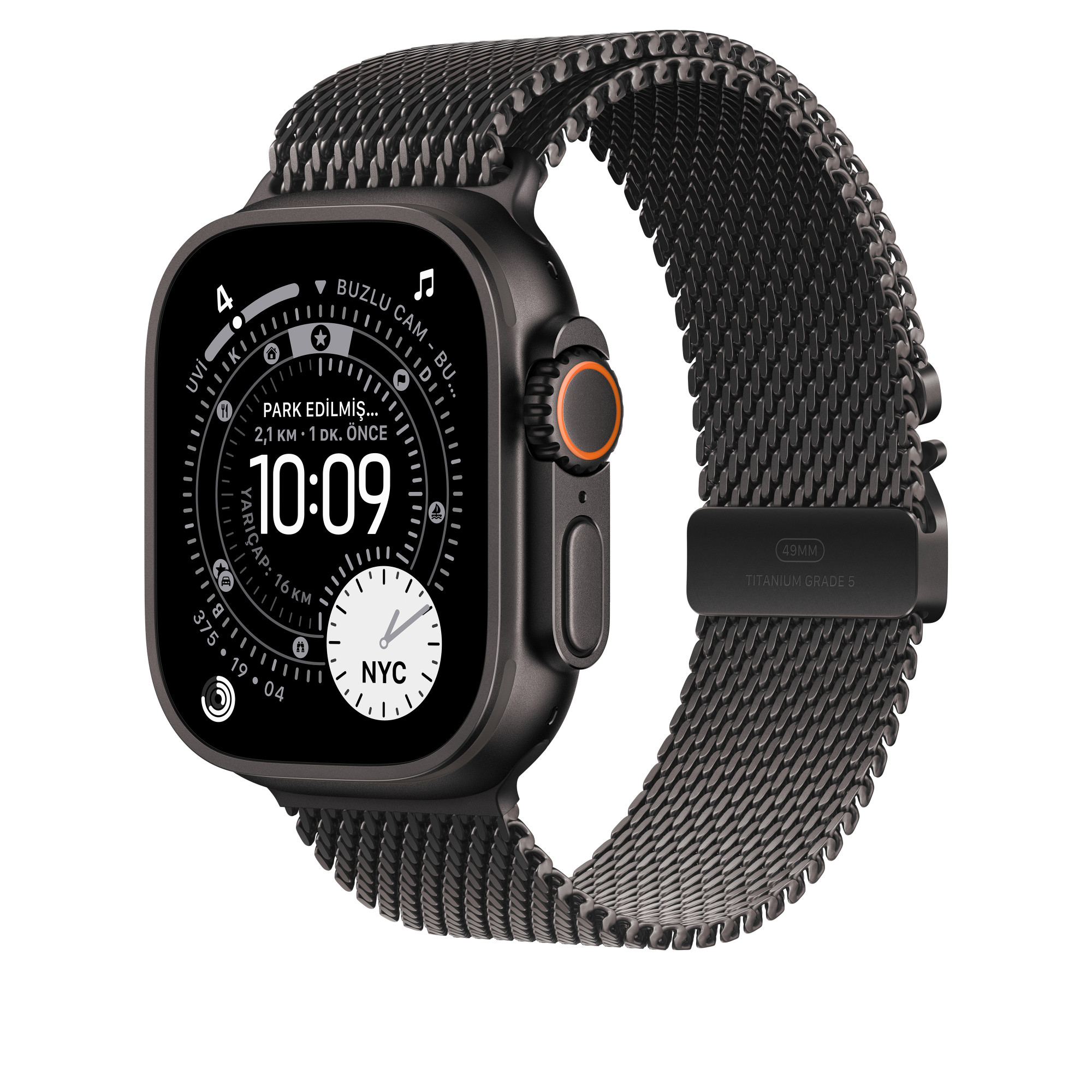 49 mm Siyah Titanyum Milano Loop - Büyük Boy MGHU4ZM/A