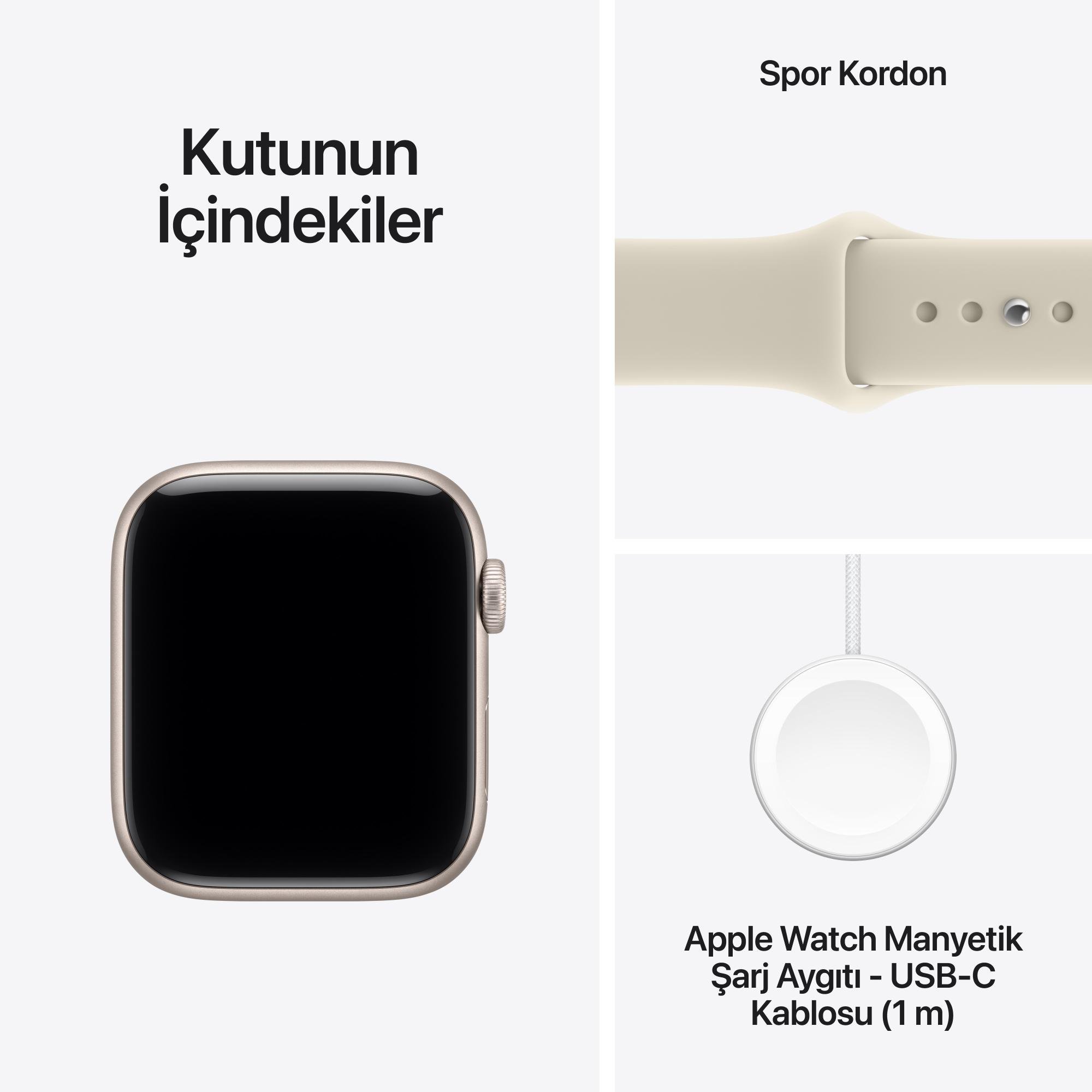 Apple Watch SE 3 GPS + Cellular 40mm Yıldız Işığı Alüminyum Kasa ve Kum Beji Spor Kordon - S/M MJLC4TU/A