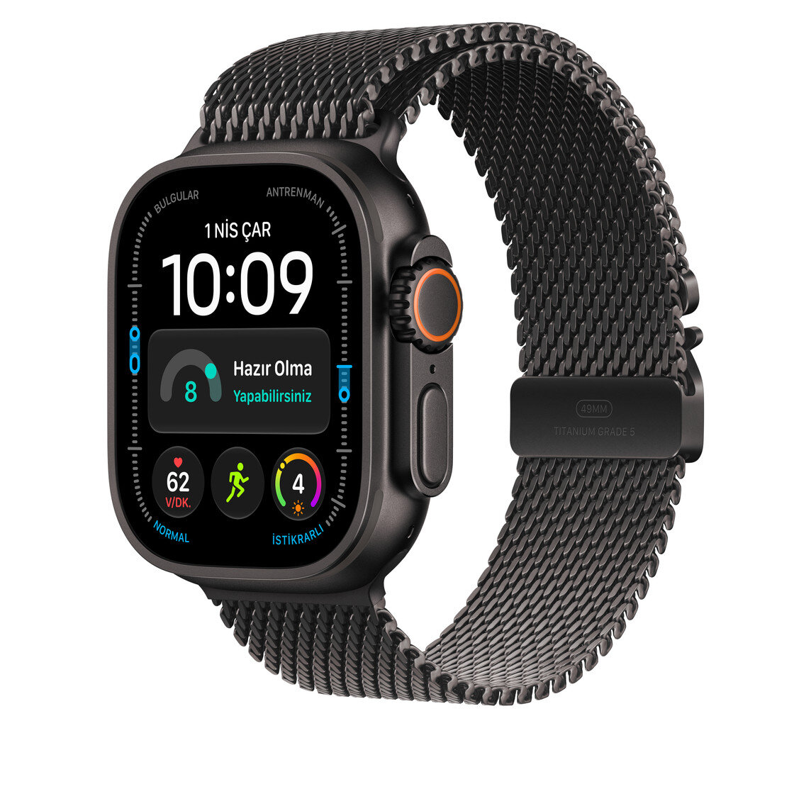 49 mm Siyah Titanyum Milano Loop - Büyük Boy MK0Q4ZM/A