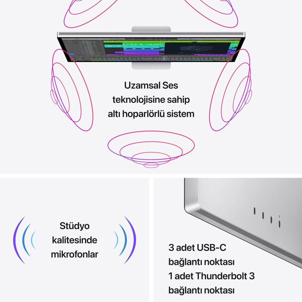 Teşhir - Apple Studio Display - Standart Cam - Eğimi Ayarlanabilir Stand MK0U3TU/A