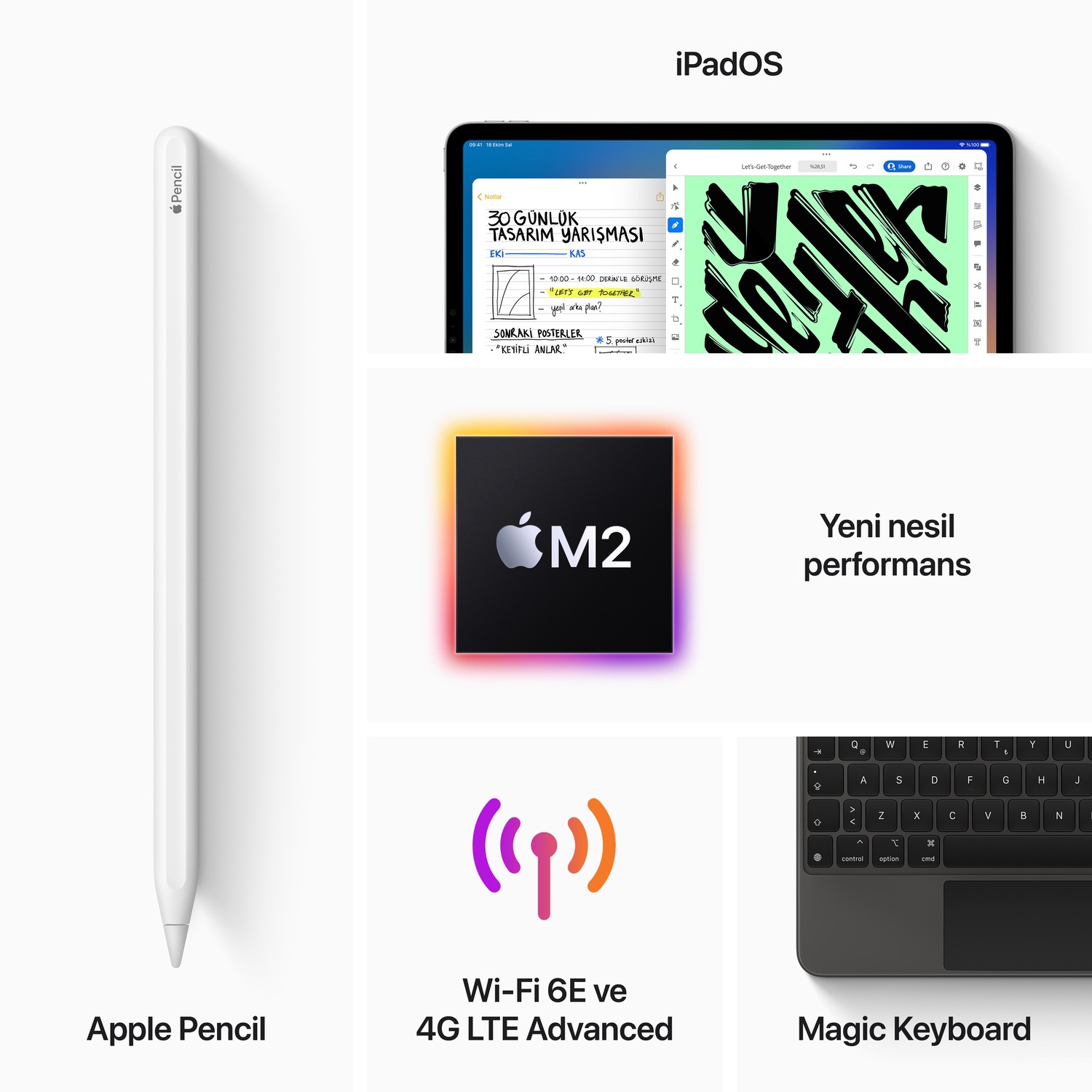 Apple 11 inç iPad Pro Wi-Fi + Cellular 1TB - Gümüş  MNYK3TU/A