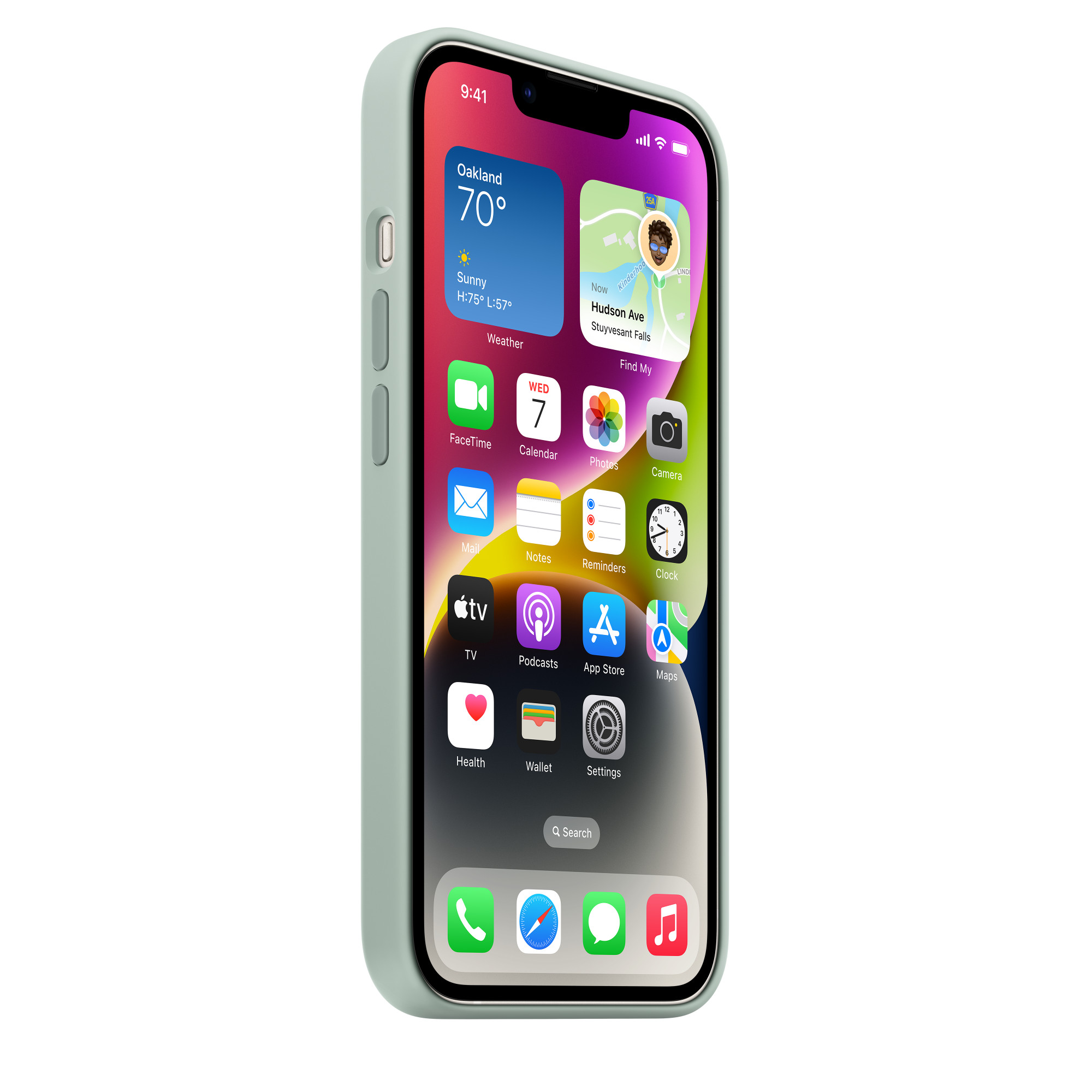 iPhone 14 için MagSafe özellikli Silikon Kılıf - Sukulent  MPT13ZM/A