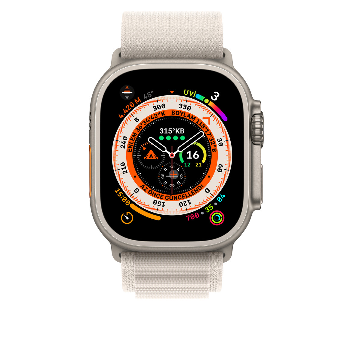 Apple Watch 49 mm Yıldız Işığı Alpine Loop - Küçük Boy  MQE53ZM/A