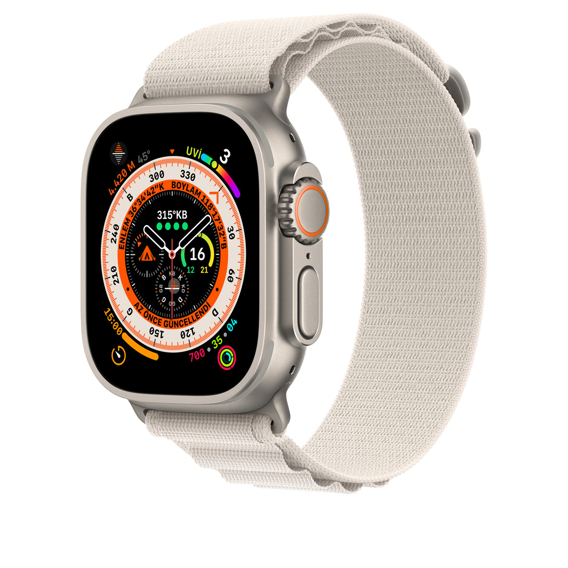 Apple Watch 49 mm Yıldız Işığı Alpine Loop - Orta Boy  MQE63ZM/A