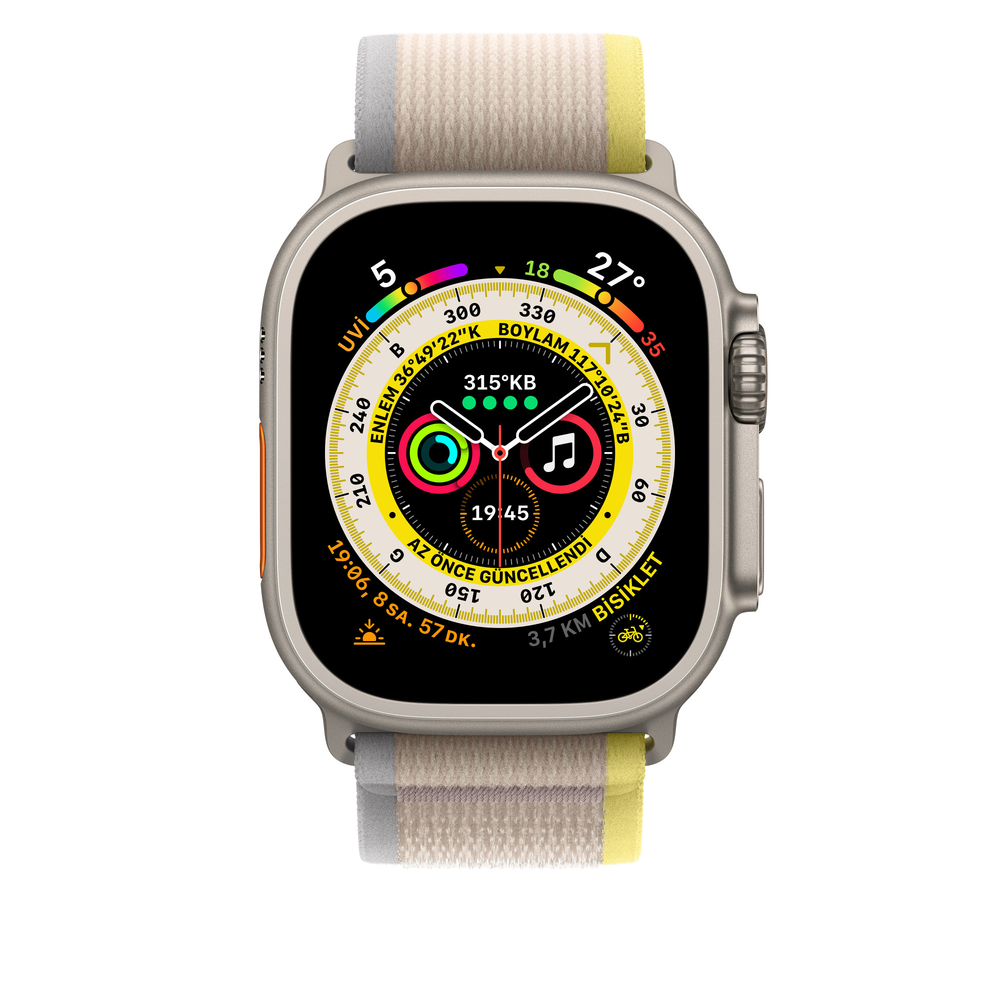 Apple Watch 49mm Sarı/Bej Trail Loop - M/L MQEH3ZM/A