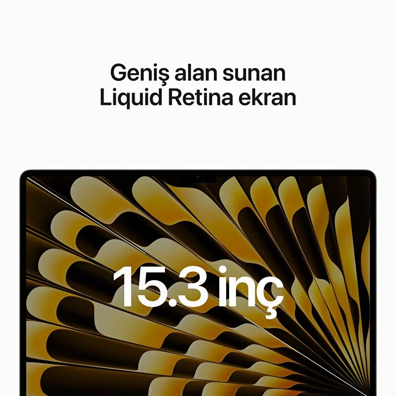 15 inç MacBook Air M2 çip 8 Çekirdekli CPU ve 10 çekirdekli GPU 256GB - Yıldız Işığı MQKU3TU/A