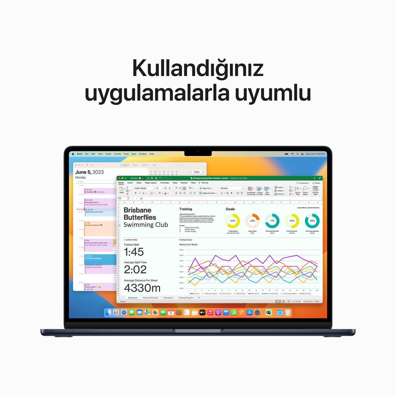 15 inç MacBook Air M2 çip 8 Çekirdekli CPU ve 10 çekirdekli GPU 512GB - Gece Yarısı MQKX3TU/A