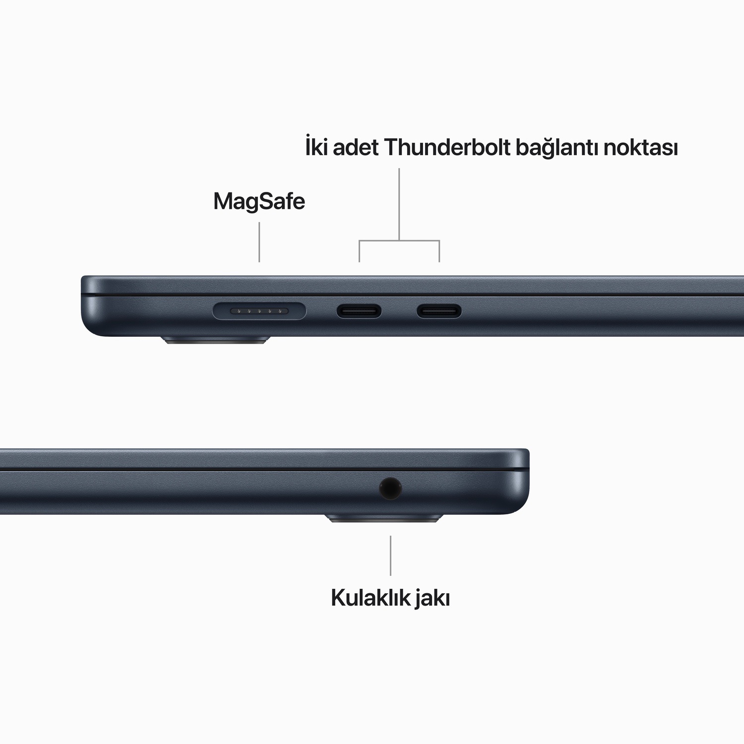 15 inç MacBook Air M2 çip 8 Çekirdekli CPU ve 10 çekirdekli GPU 512GB - Gece Yarısı MQKX3TU/A