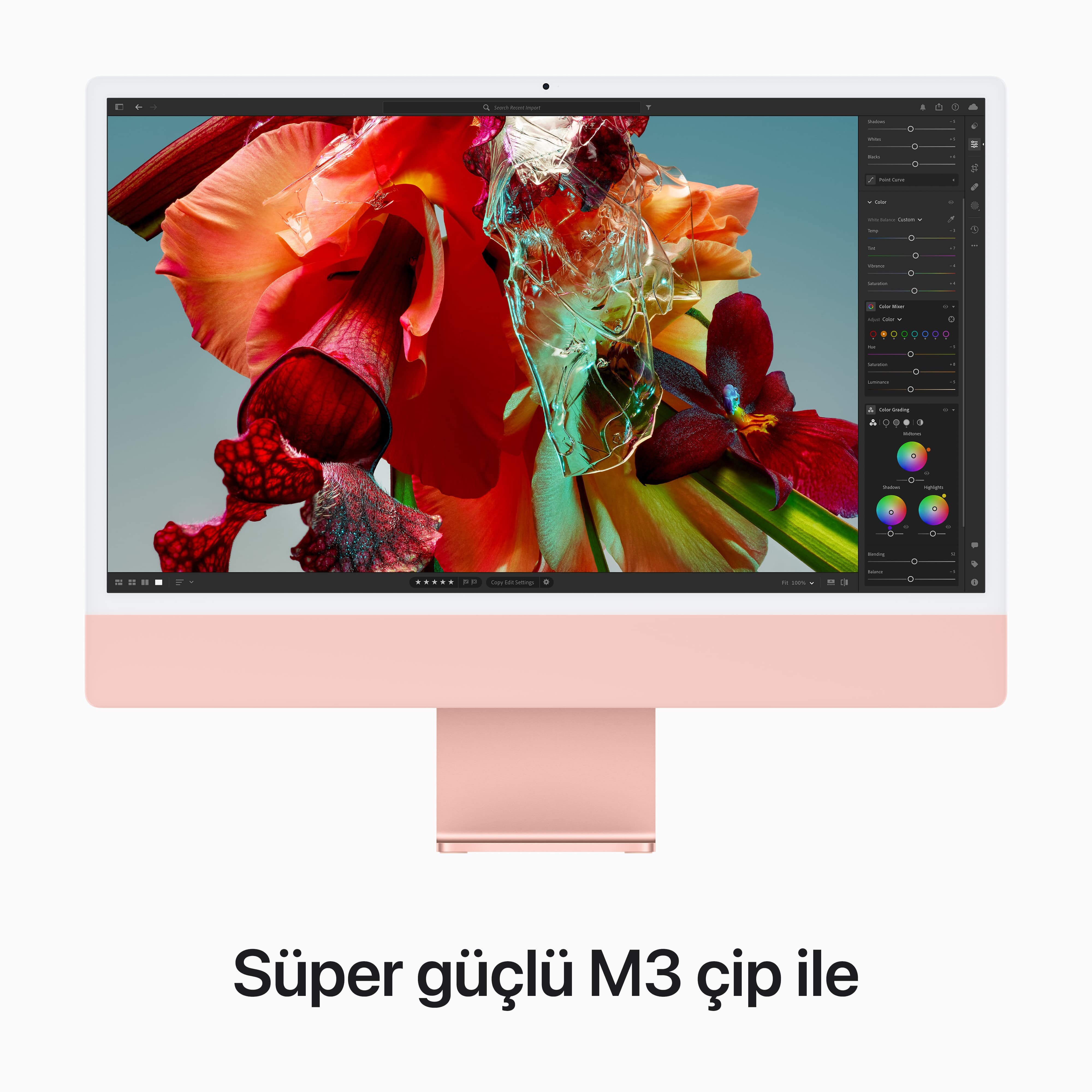 Teşhir - iMac 24 inc 4.5K M3 8CPU 10GPU 256GB Pembe  MQRT3TU/A