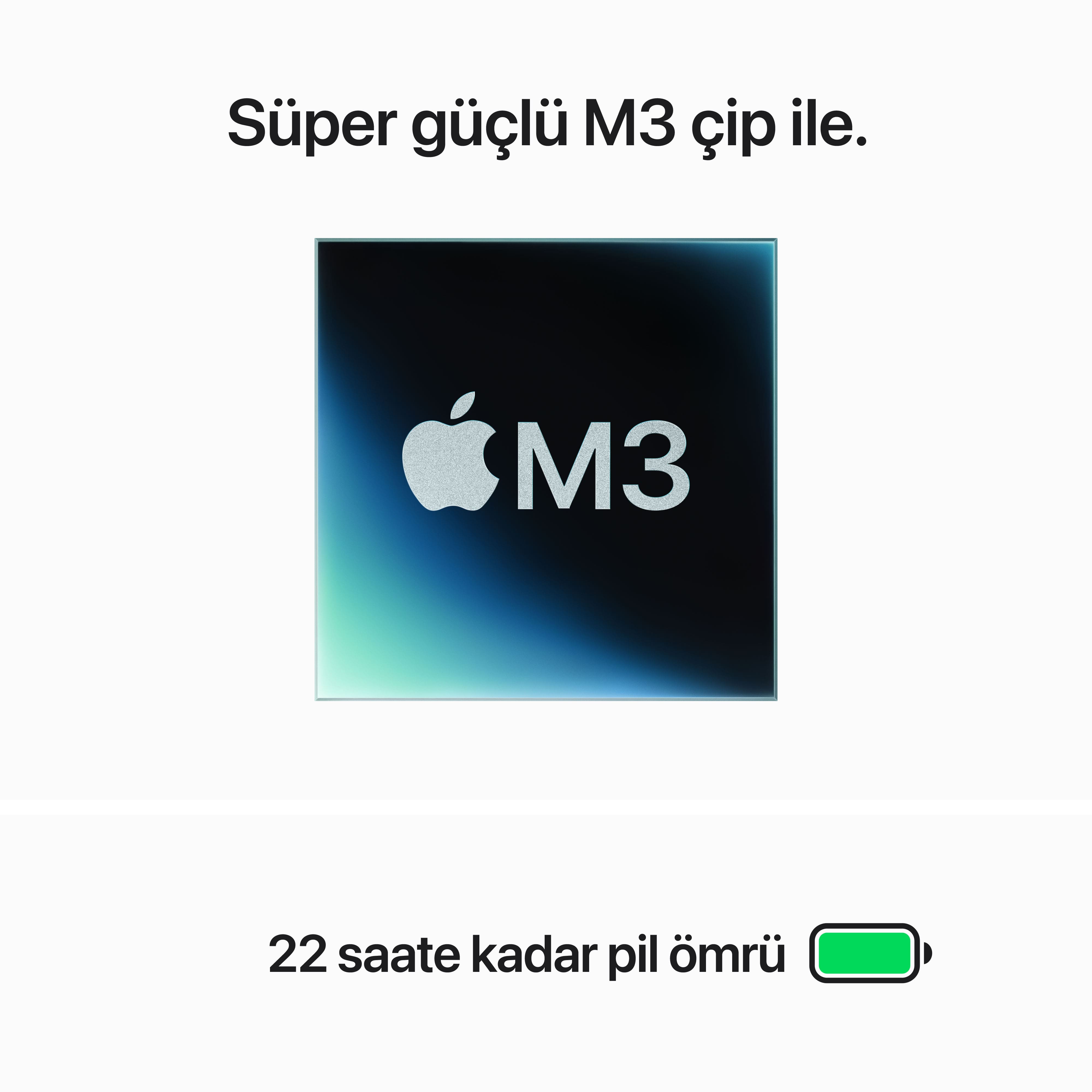 MacBook Pro 14 inc M3 8CPU 10GPU 8GB 1TB Gümüş  MR7K3TU/A