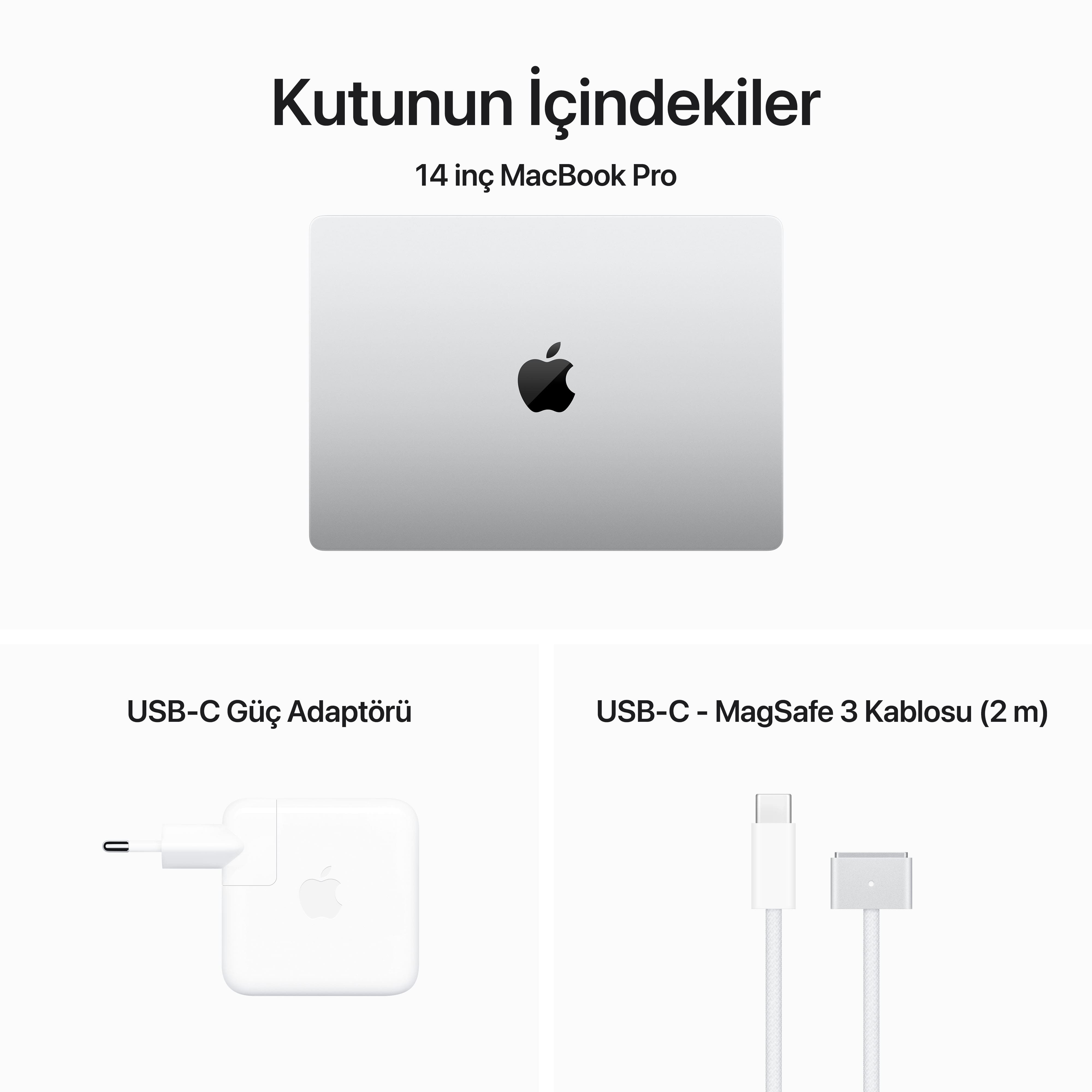 MacBook Pro 14 inc M3 8CPU 10GPU 8GB 1TB Gümüş  MR7K3TU/A