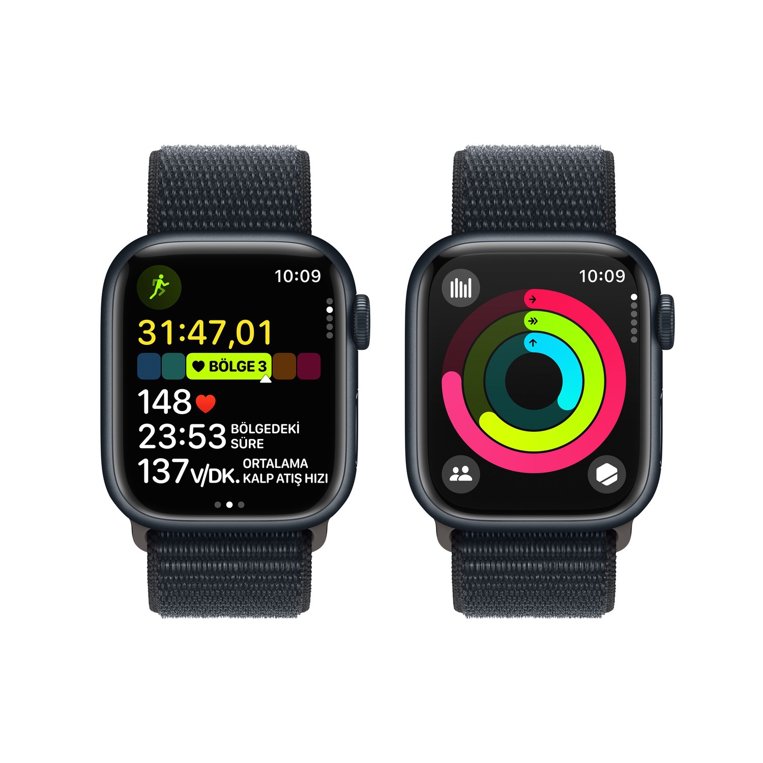 Apple Watch Series 9 GPS 41mm Gece Yarısı Alüminyum Kasa ve Gece Yarısı Spor Loop  MR8Y3TU/A