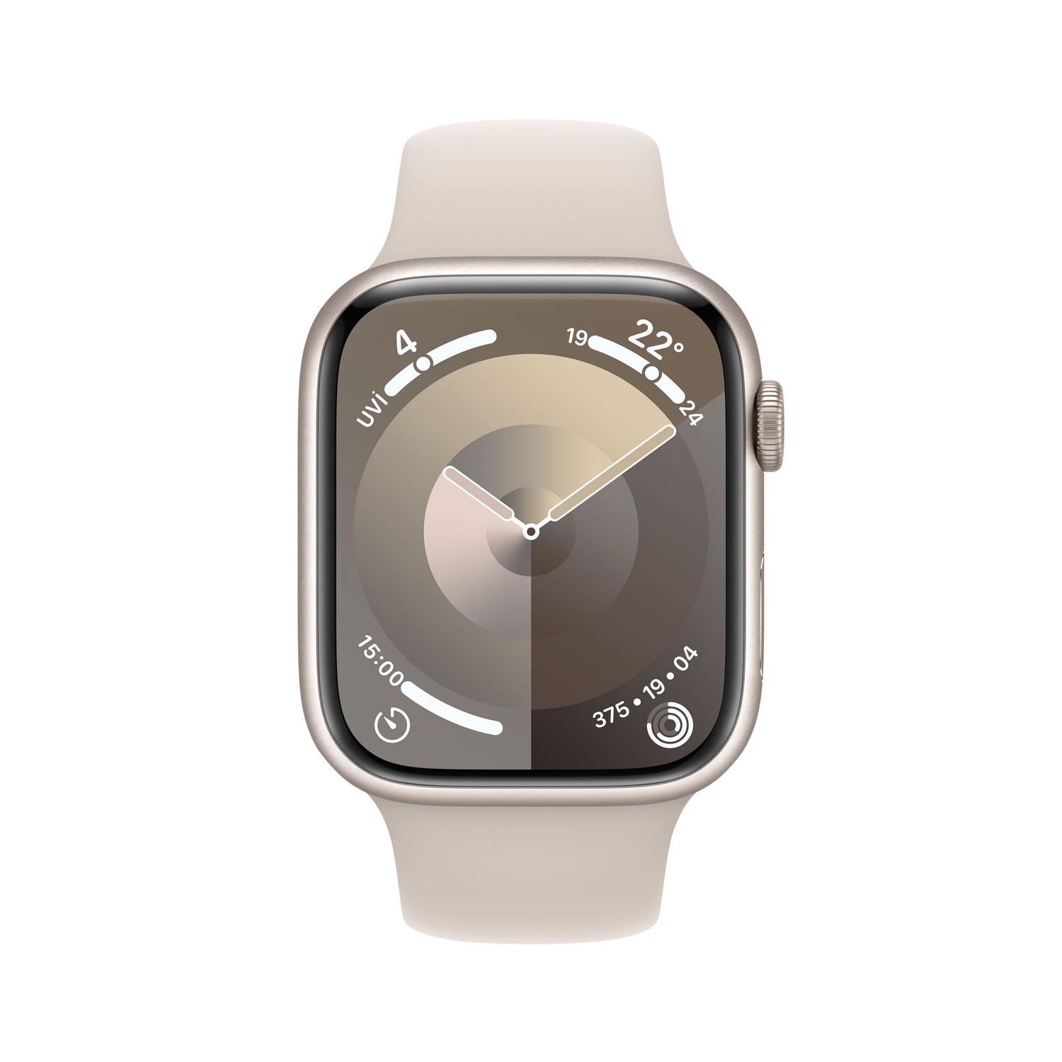 Apple Watch Series 9 GPS 45mm Yıldız Işığı Alüminyum Kasa ve Yıldız Işığı Spor Kordon - M/L  MR973TU/A