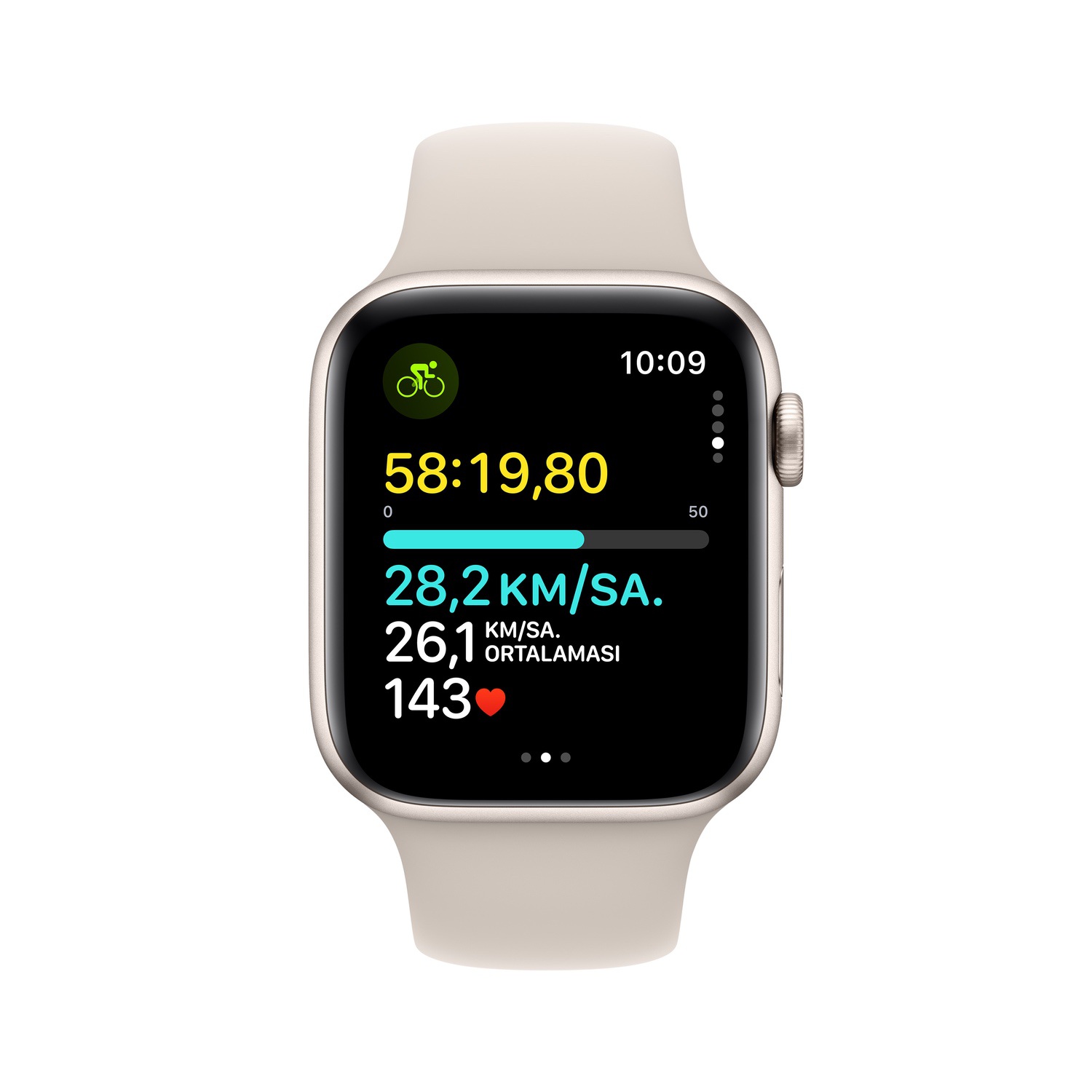 Apple Watch SE GPS 44mm Gece Yarısı Alüminyum Kasa ve Gece Yarısı Spor Kordon - S/M  MRE73TU/A