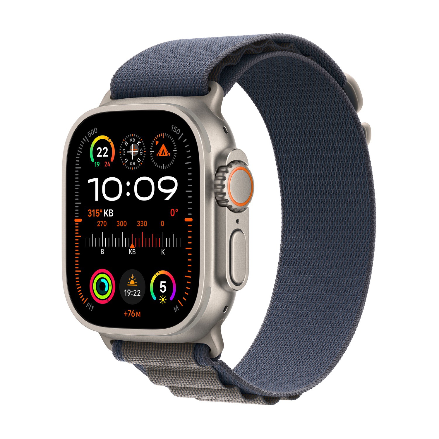 Apple Watch Ultra 2 GPS + Cellular, 49mm Titanyum Kasa ve Mavi Alpine Loop - Orta Boy  MREP3TU/A