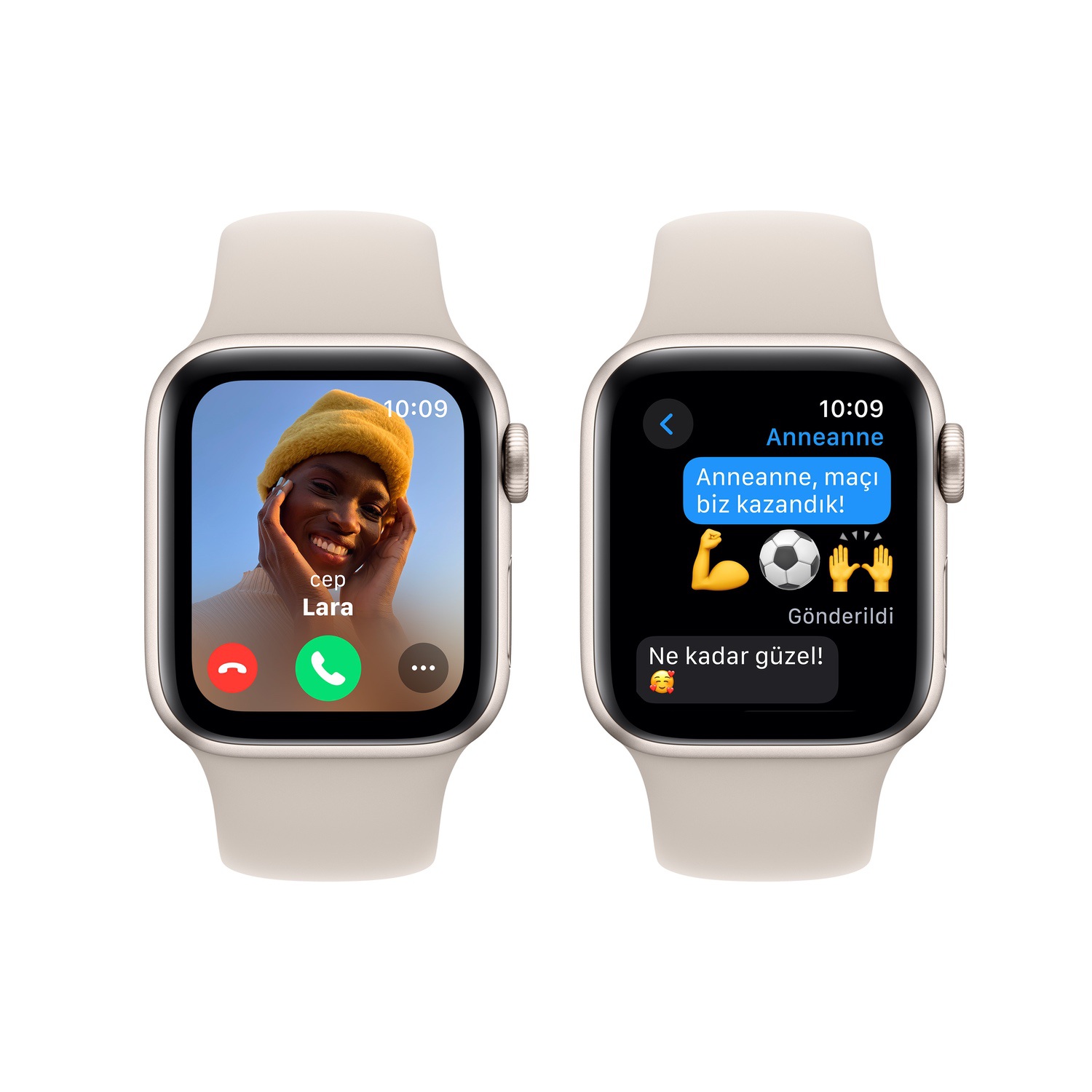 Apple Watch SE GPS + Cellular 40mm Yıldız Işığı Alüminyum Kasa ve Yıldız Işığı Spor Kordon - S/M  MRFX3TU/A