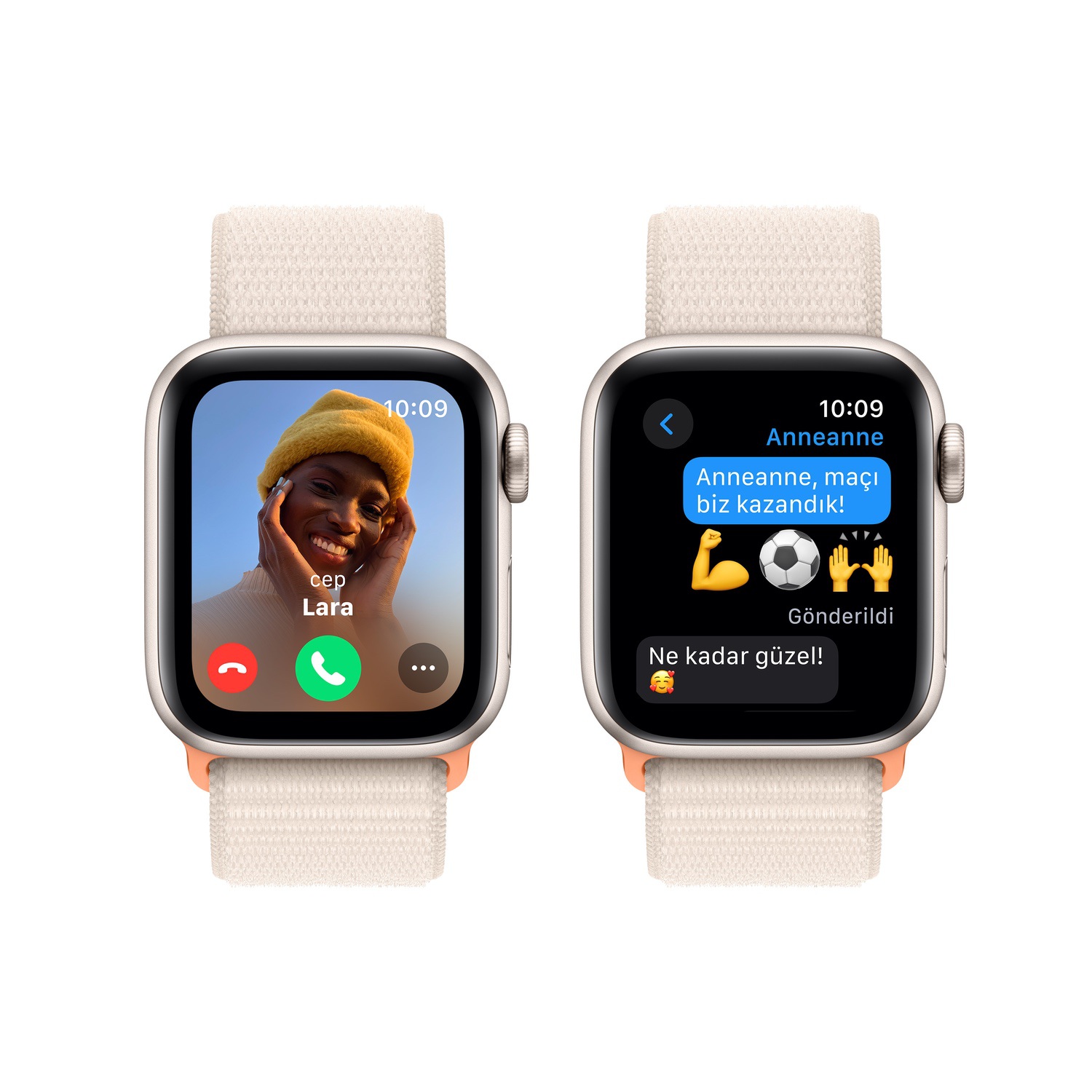 Apple Watch SE GPS + Cellular 40mm Yıldız Işığı Alüminyum Kasa ve Yıldız Işığı Spor Loop  MRG43TU/A