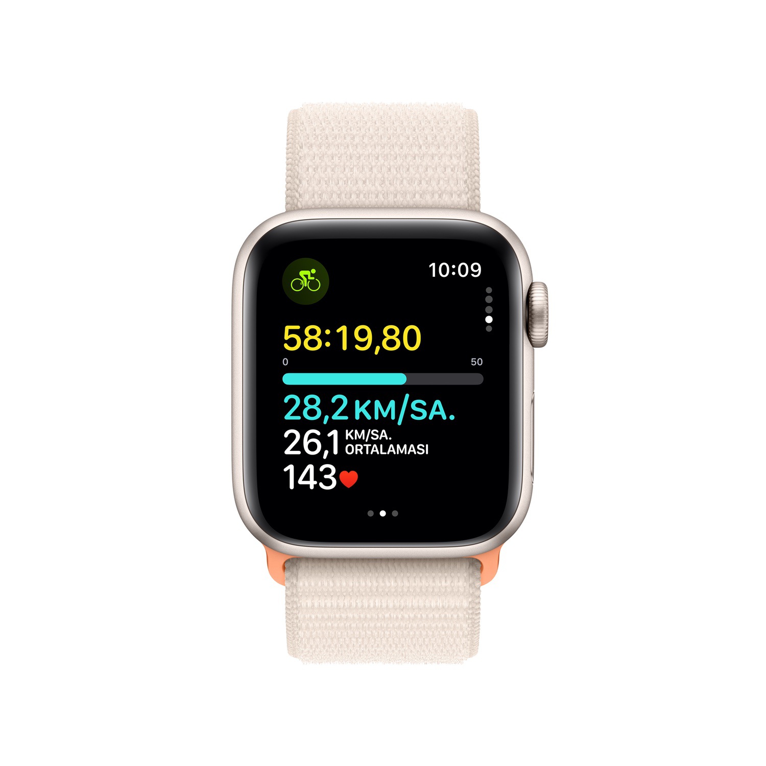 Apple Watch SE GPS + Cellular 40mm Yıldız Işığı Alüminyum Kasa ve Yıldız Işığı Spor Loop  MRG43TU/A