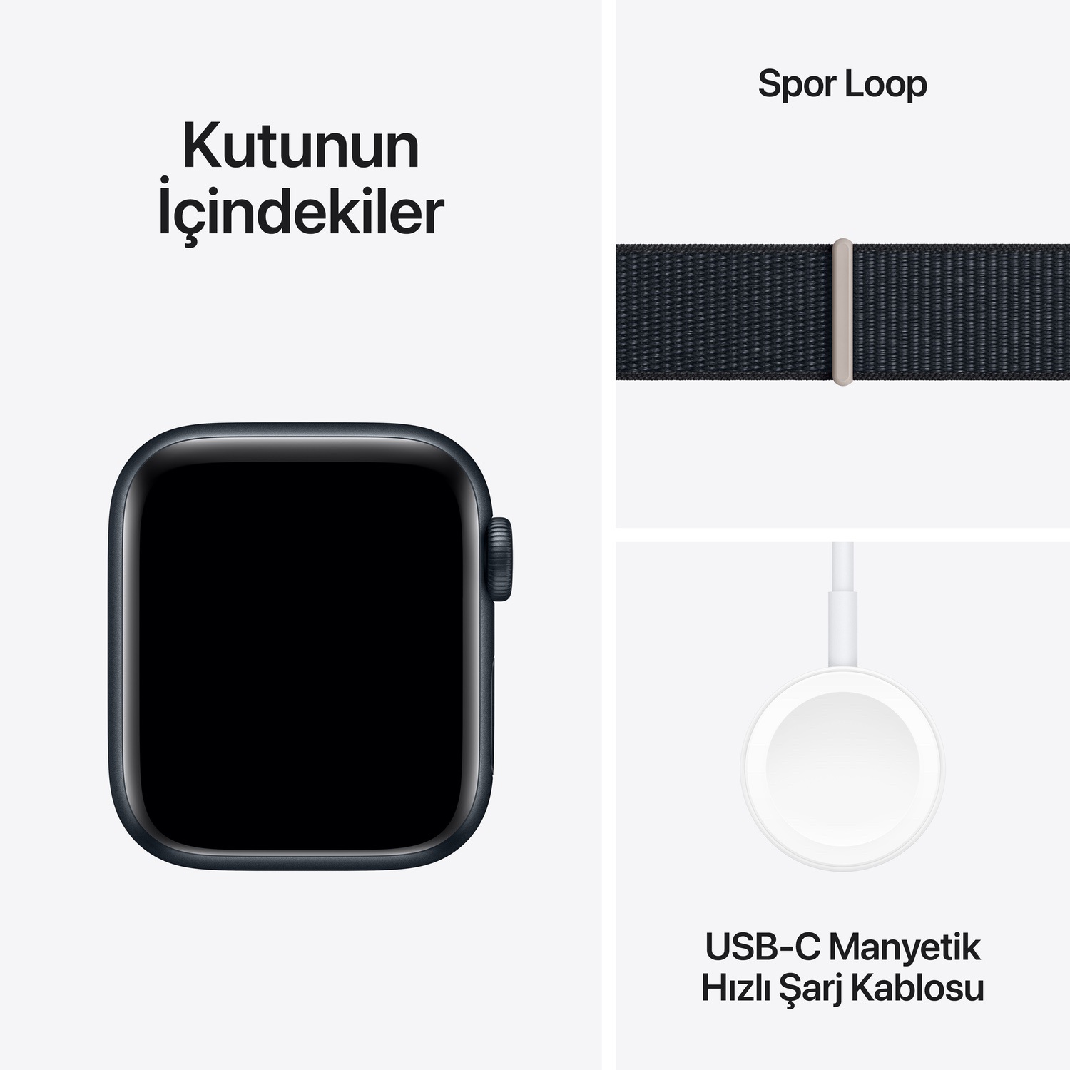 Apple Watch SE GPS + Cellular 40mm Gece Yarısı Alüminyum Kasa ve Gece Yarısı Spor Loop  MRGE3TU/A