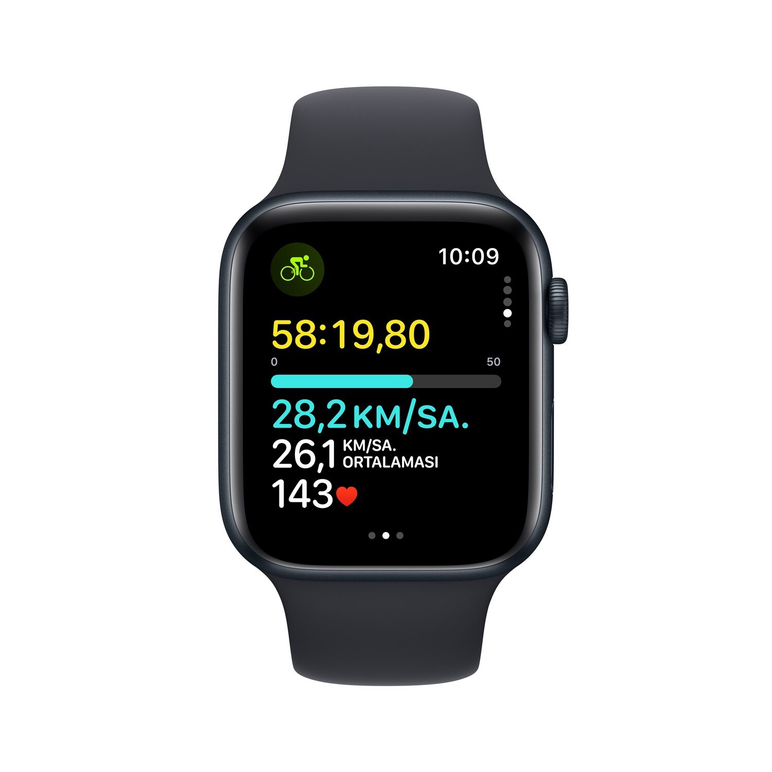 Outlet - Apple Watch SE GPS + Cellular 44mm Gece Yarısı Alüminyum Kasa ve Gece Yarısı Spor Kordon - S/M  MRH53TU/A