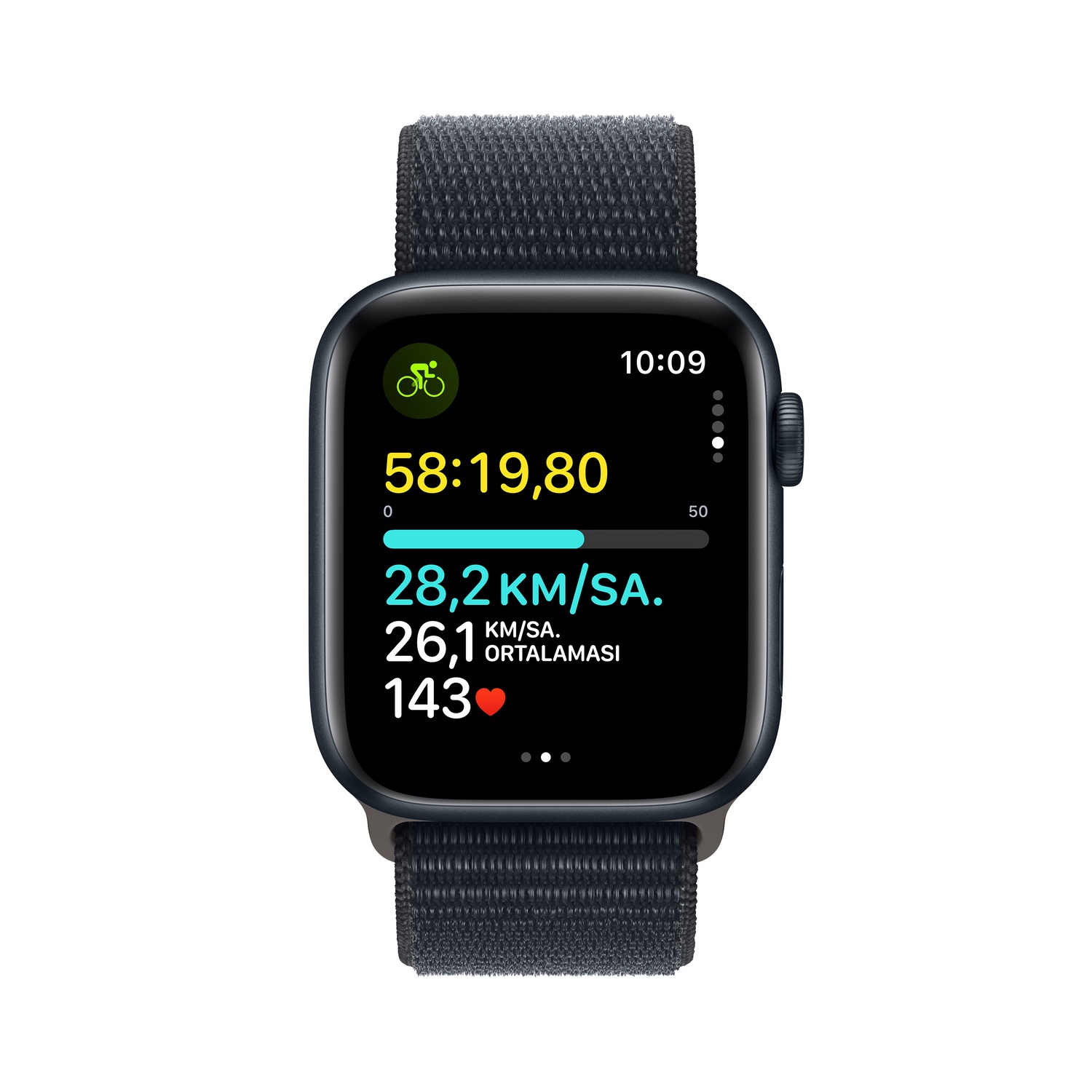 Apple Watch SE GPS + Cellular 44mm Gece Yarısı Alüminyum Kasa ve Gece Yarısı Spor Loop  MRHC3TU/A