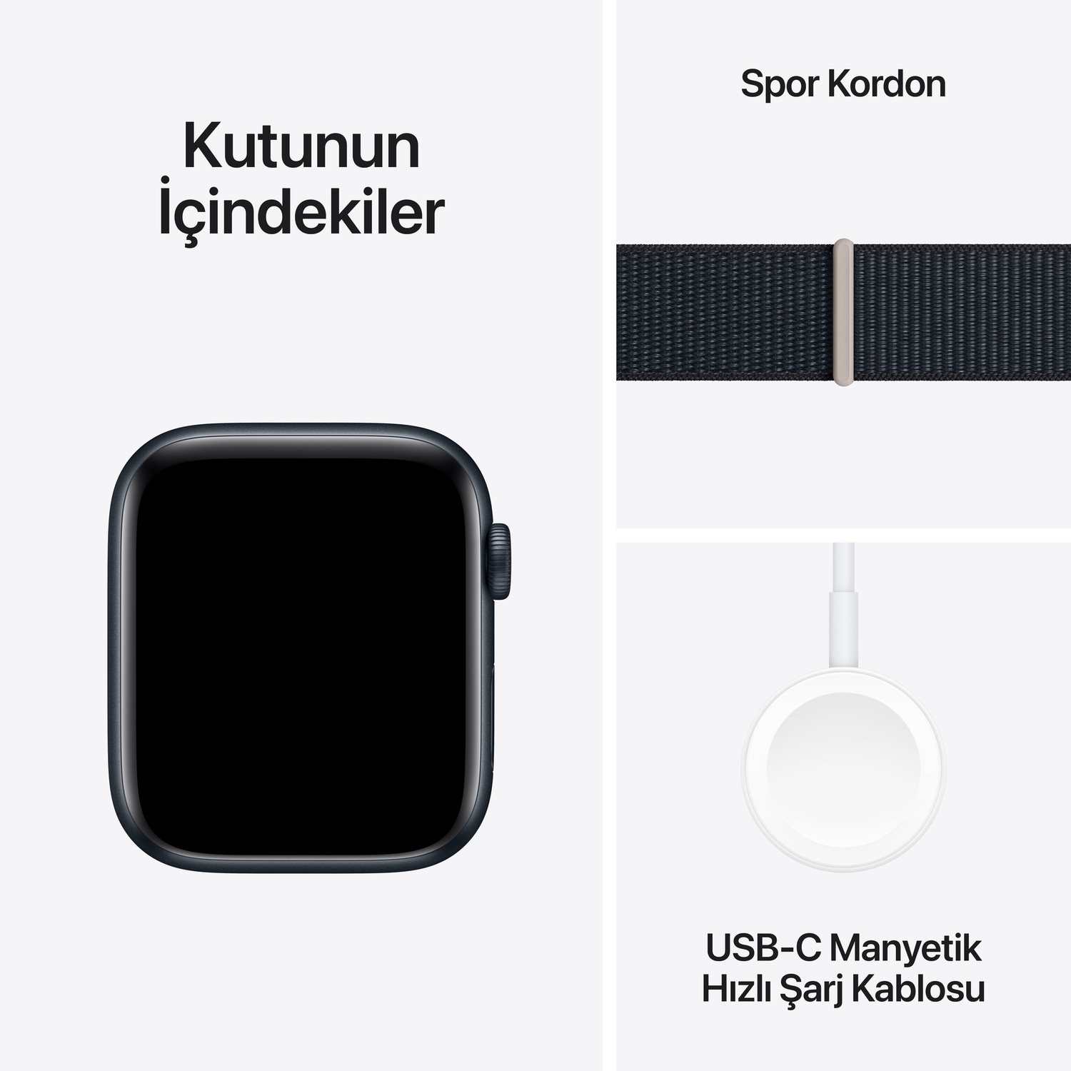 Apple Watch SE GPS + Cellular 44mm Gece Yarısı Alüminyum Kasa ve Gece Yarısı Spor Loop  MRHC3TU/A