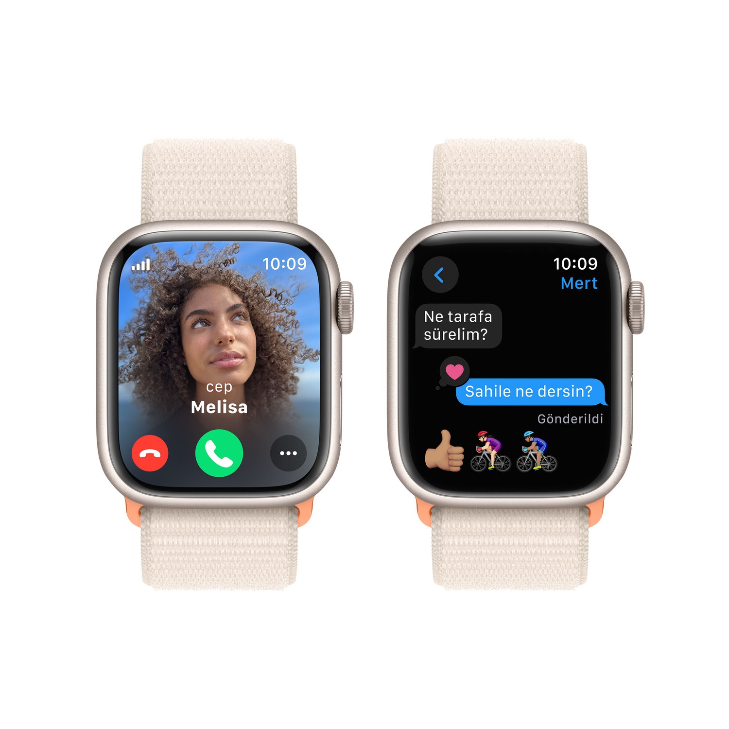 Apple Watch Series 9 GPS + Cellular 41mm Yıldız Işığı Alüminyum Kasa ve Yıldız Işığı Spor Loop - MRHQ3TU/A MRHQ3TU/A