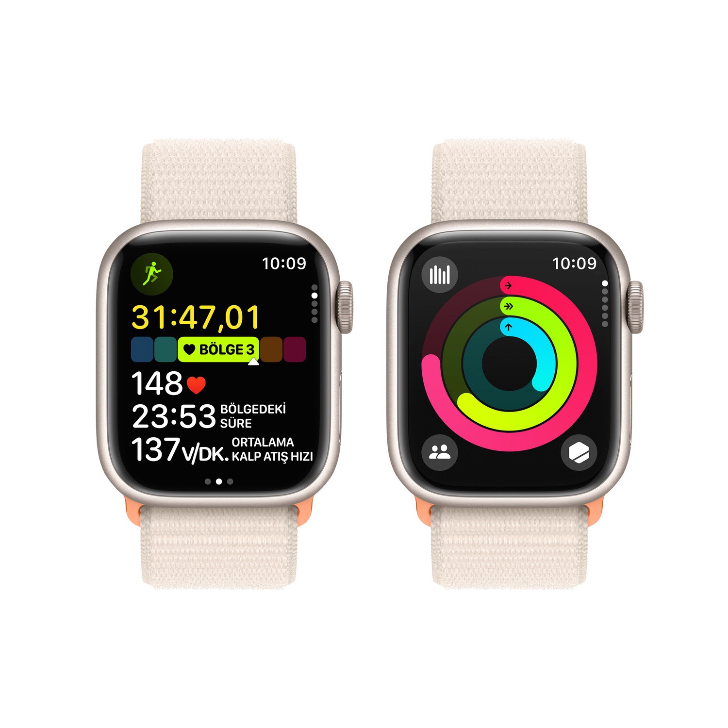 Apple Watch Series 9 GPS + Cellular 41mm Yıldız Işığı Alüminyum Kasa ve Yıldız Işığı Spor Loop - MRHQ3TU/A MRHQ3TU/A