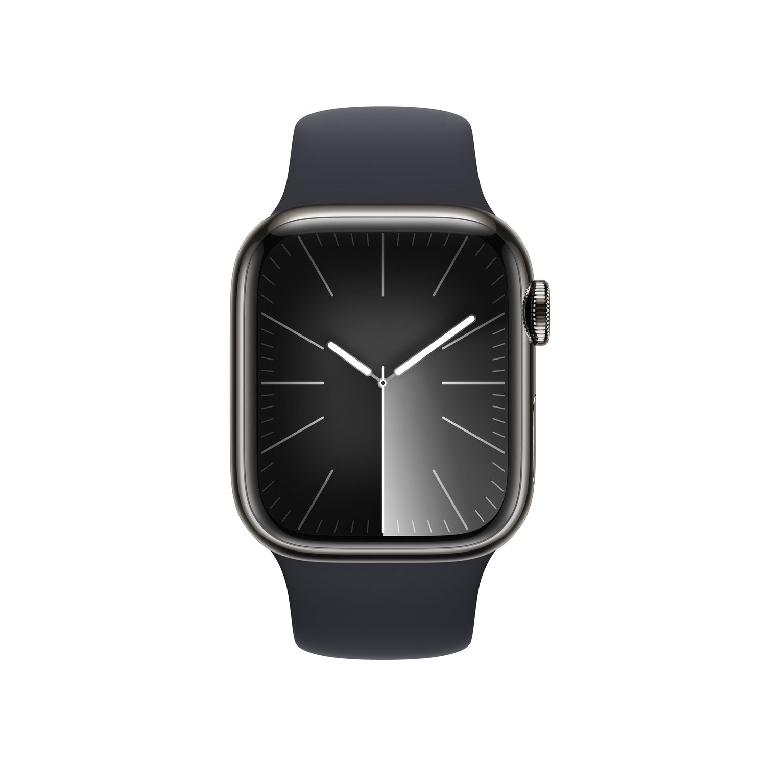 Apple Watch Series 9 GPS + Cellular 41mm Grafit Paslanmaz Çelik Kasa ve Gece Yarısı Spor Kordon - S/M  MRJ83TU/A