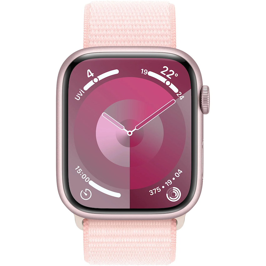 Apple Watch Series 9 GPS + Cellular 45mm Pembe Alüminyum Kasa ve Uçuk Pembe Spor Loop  MRMM3TU/A