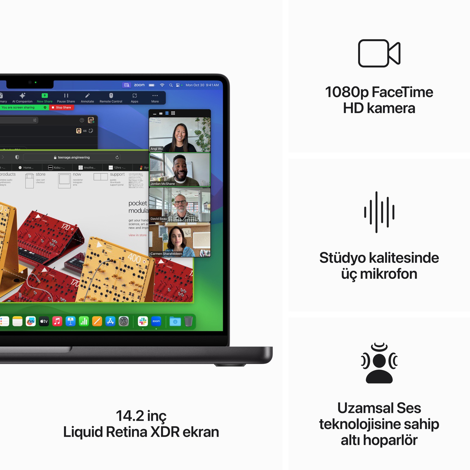 MacBook Pro 14 inc M3 Pro 12CPU 18GPU 18GB 1TB Uzay Siyahı  MRX43TU/A