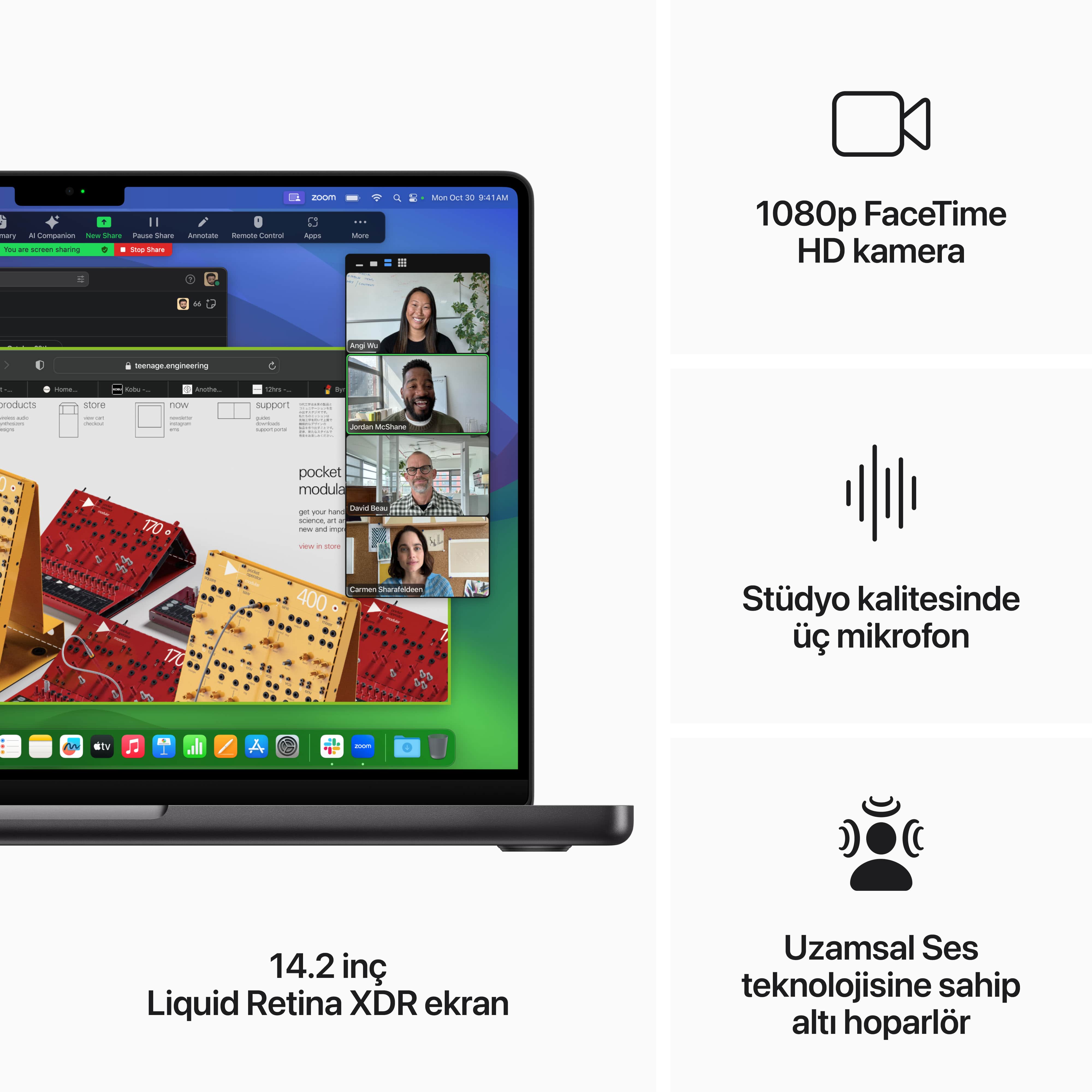 MacBook Pro 14 inc M3 Max 14CPU 30GPU 36GB 1TB Uzay Siyahı  MRX53TU/A