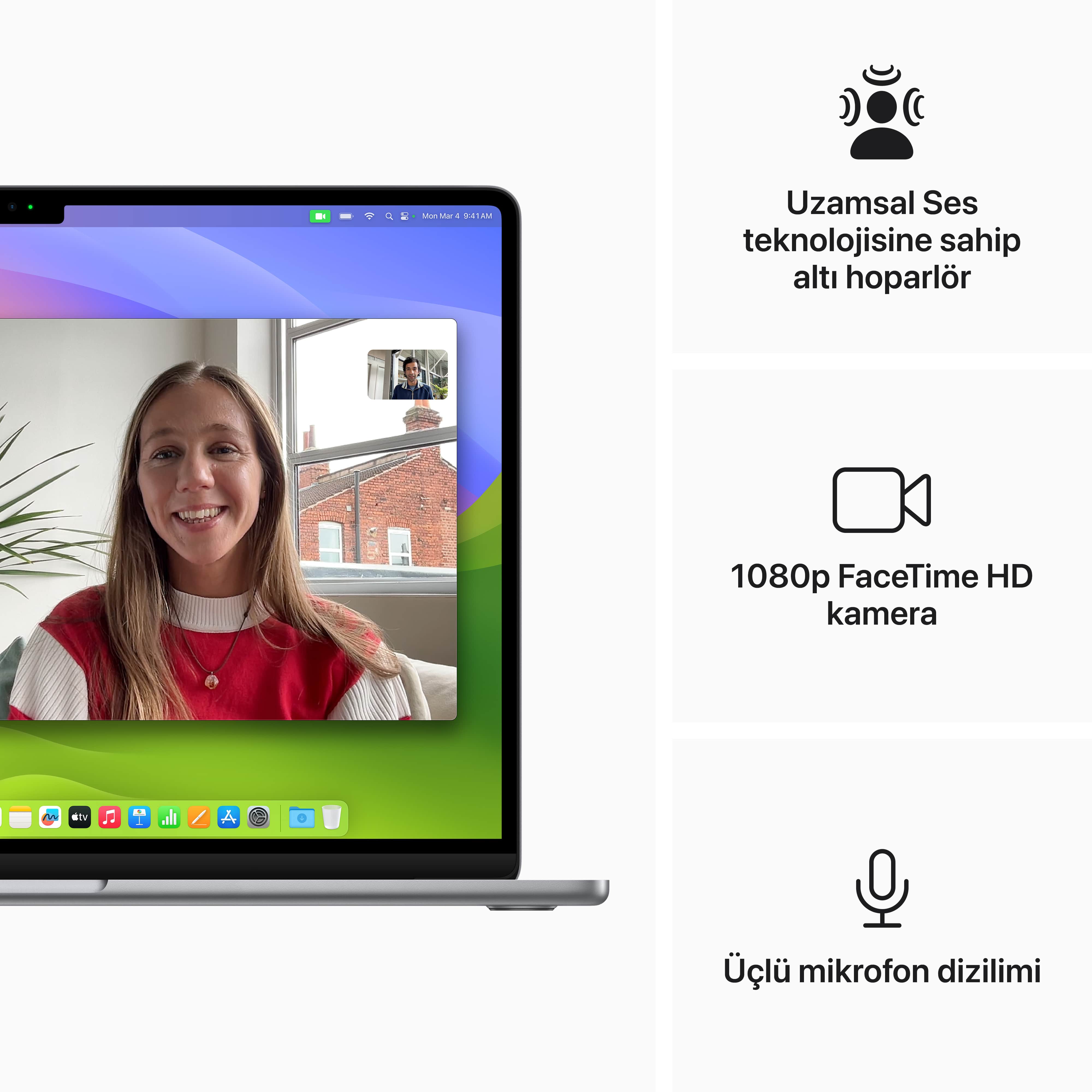 MacBook Air 15 inç M3 Çip 8CPU 10GPU 8GB Bellek 512GB SSD Uzay Grisi MRYN3TU/A