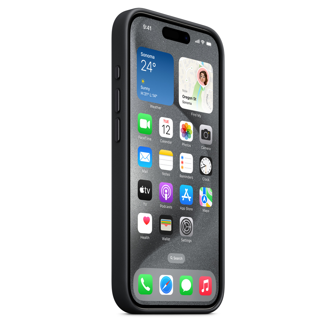 Apple iPhone 15 Pro için MagSafe özellikli Mikro Dokuma Kılıf - Siyah MT4H3ZM/A