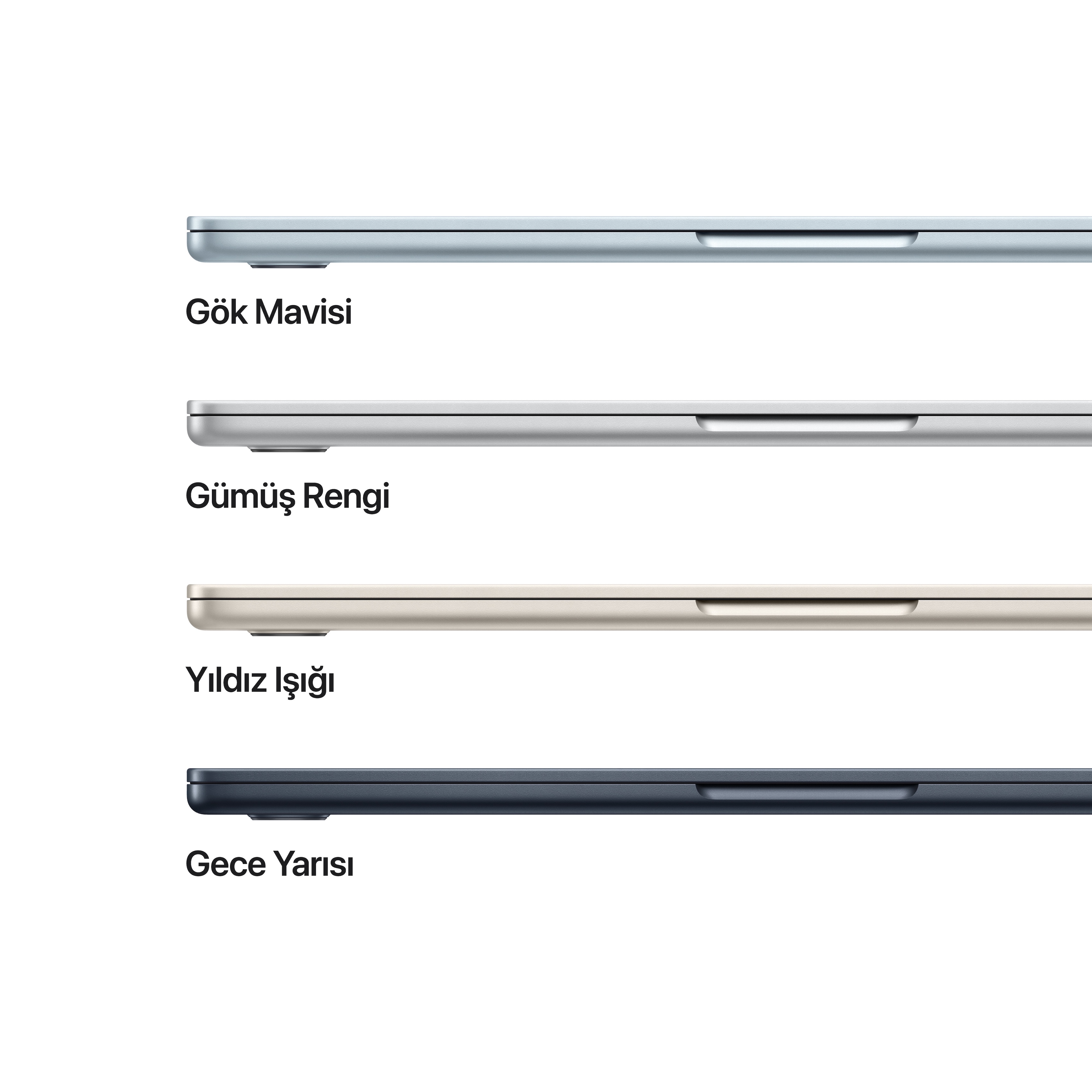 Apple MacBook Air 13 inç M4 Çip 10 Çekirdekli CPU 8 Çekirdekli GPU 16GB Bellek 256GB SSD Gece Yarısı MW123TU/A